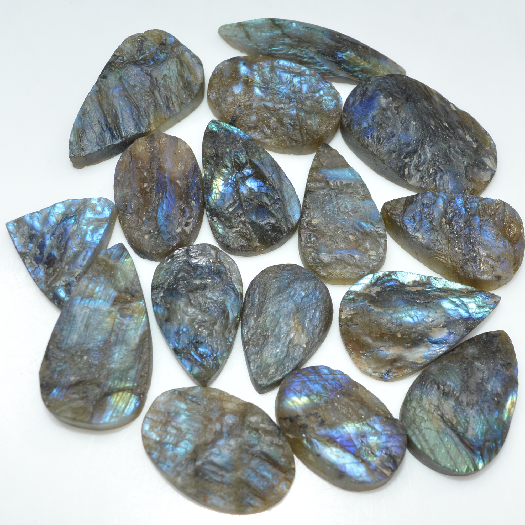 16 Pcs 367 Cts Natural Labradorite Druzy Gemstone Lot Jewelry Making Handmade Crystal Craft Supplies 35x6 17x17mm 17027