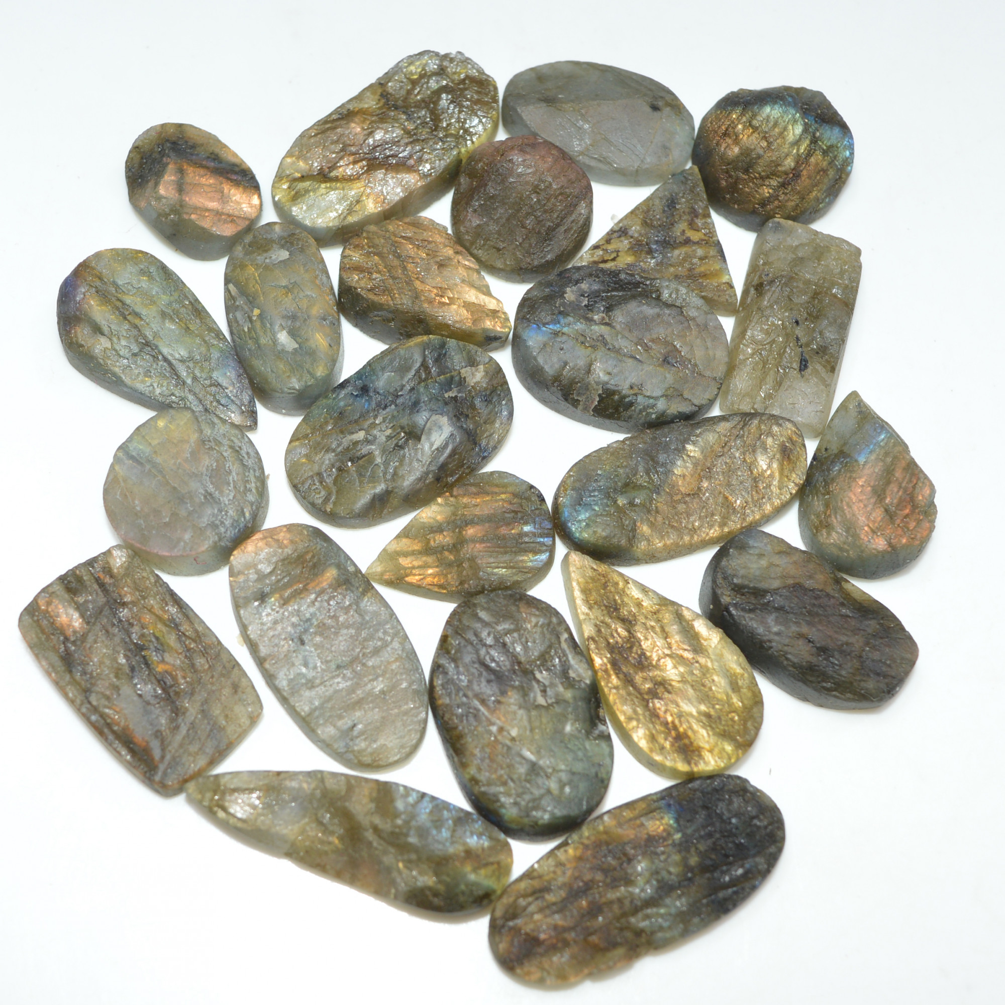 23 Pcs 302 Cts Natural Labradorite Druzy Gemstone Lot Jewelry Making Handmade Crystal Craft Supplies 26x10 15x10mm 17028