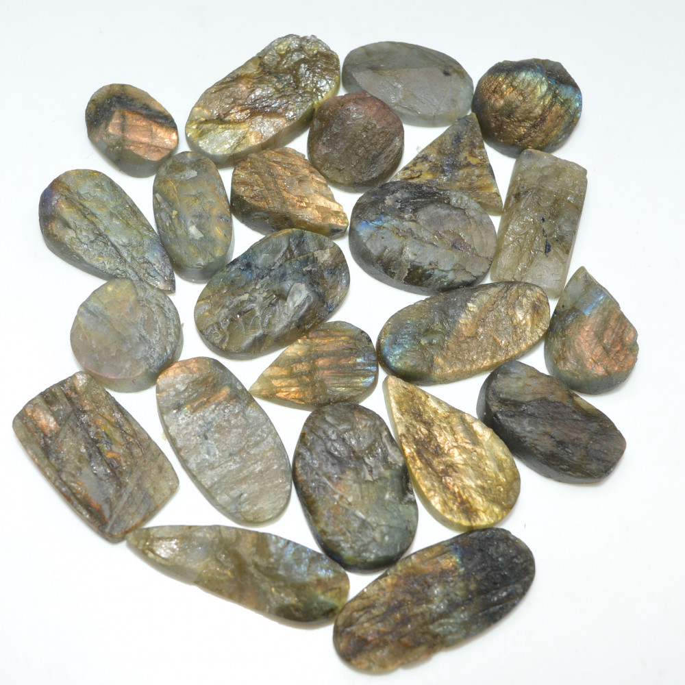 Image of 23 Pcs 302 Cts Natural Labradorite Druzy Gemstone Lot Jewelry Making Handmade Crystal Craft Supplies 26x10 15x10mm #17028