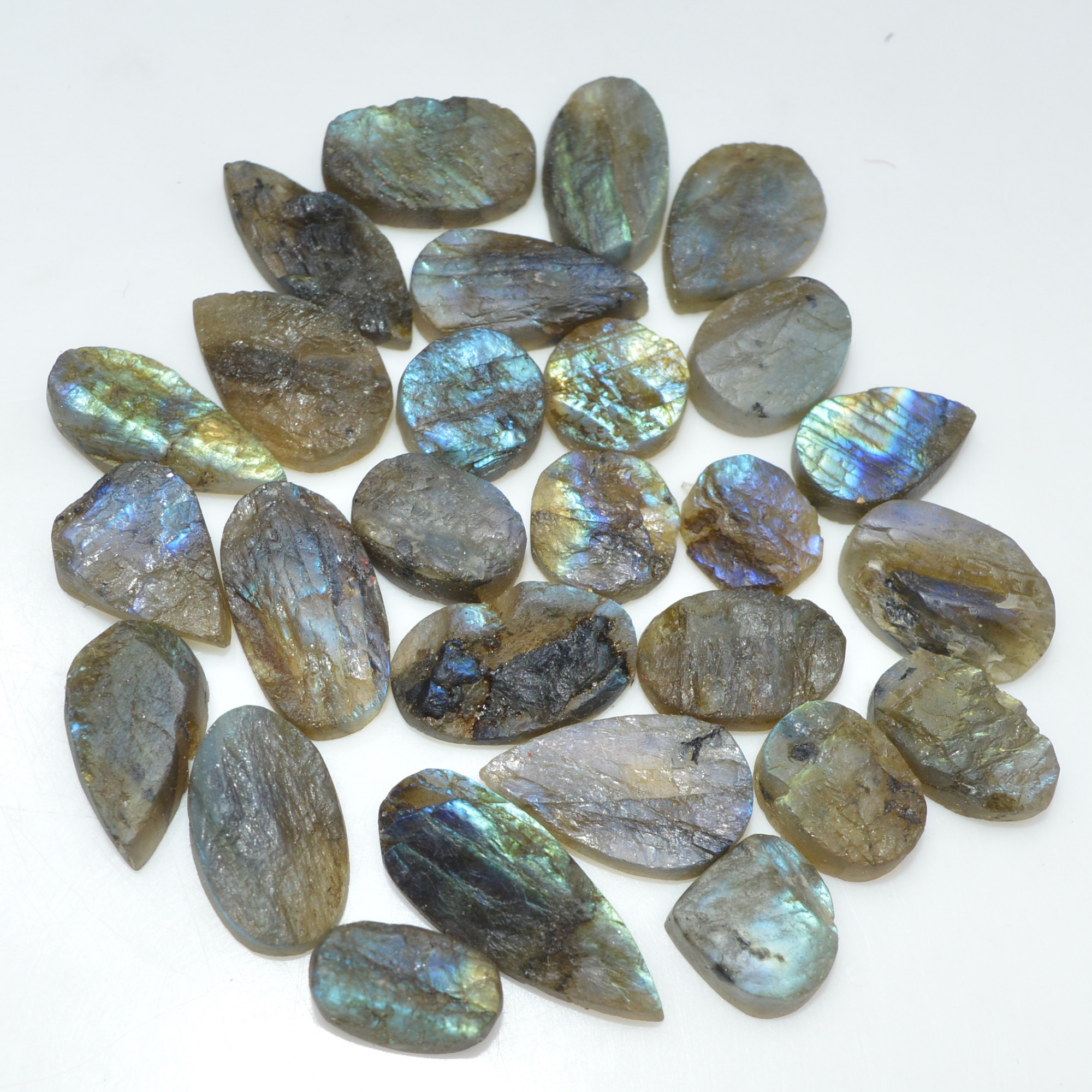 26 Pcs 182 Cts Natural Labradorite Druzy Gemstone Lot Jewelry Making Handmade Crystal Craft Supplies 23x9 9x9mm 17029