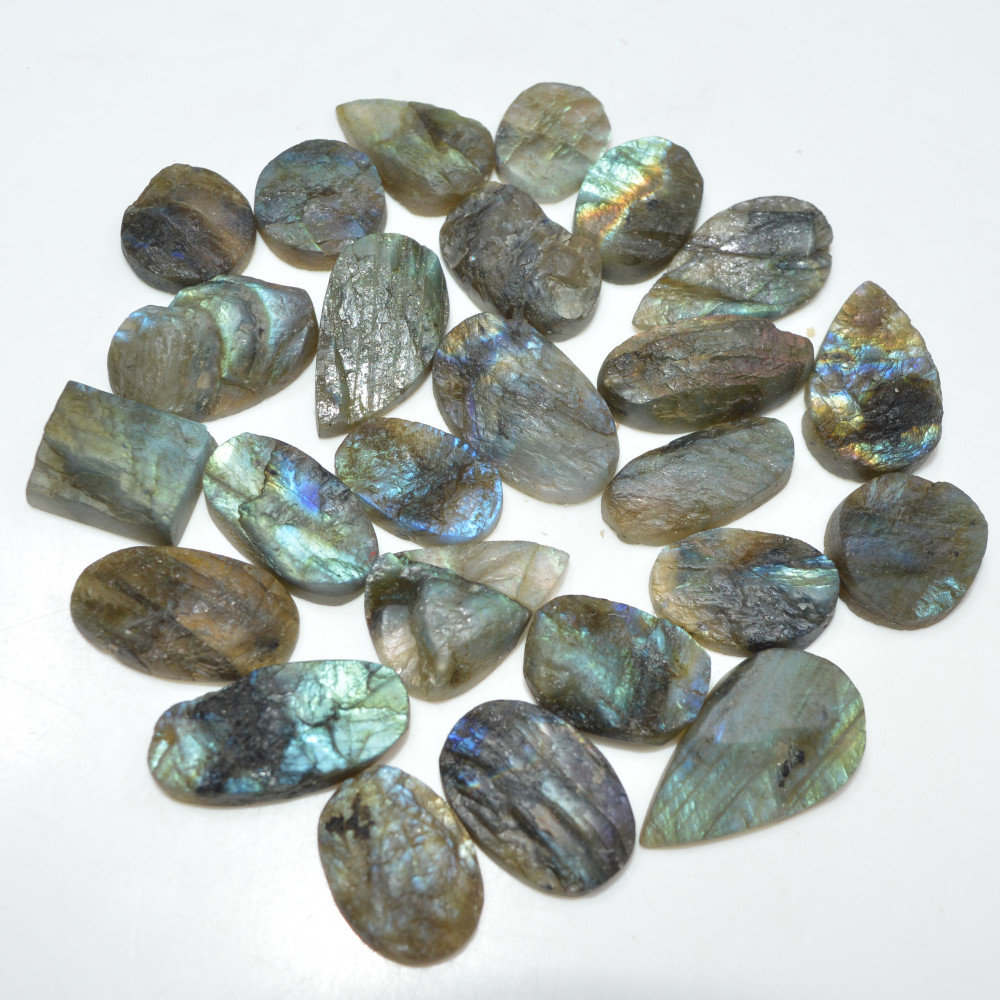 Image of 25 Pcs 320 Cts Natural Labradorite Druzy Gemstone Lot Jewelry Making Handmade Crystal Craft Supplies 23x13 12x12mm #17030