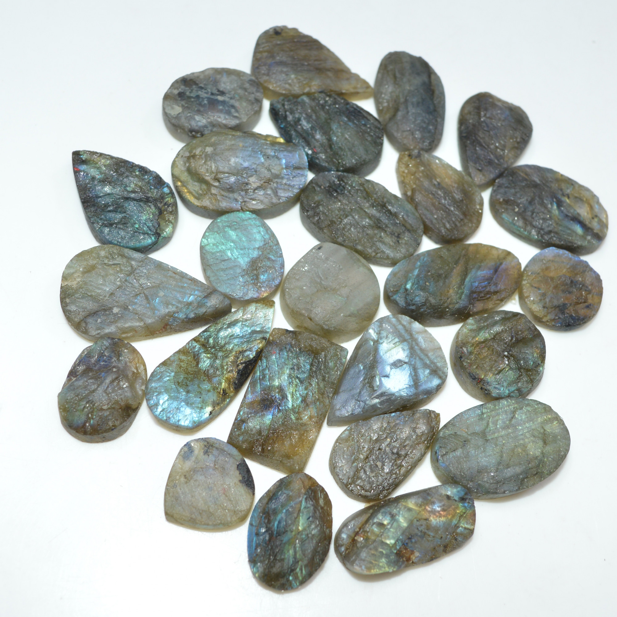 25 Pcs 299 Cts Natural Labradorite Druzy Gemstone Lot Jewelry Making Handmade Crystal Craft Supplies 25x13 10x10mm 17032
