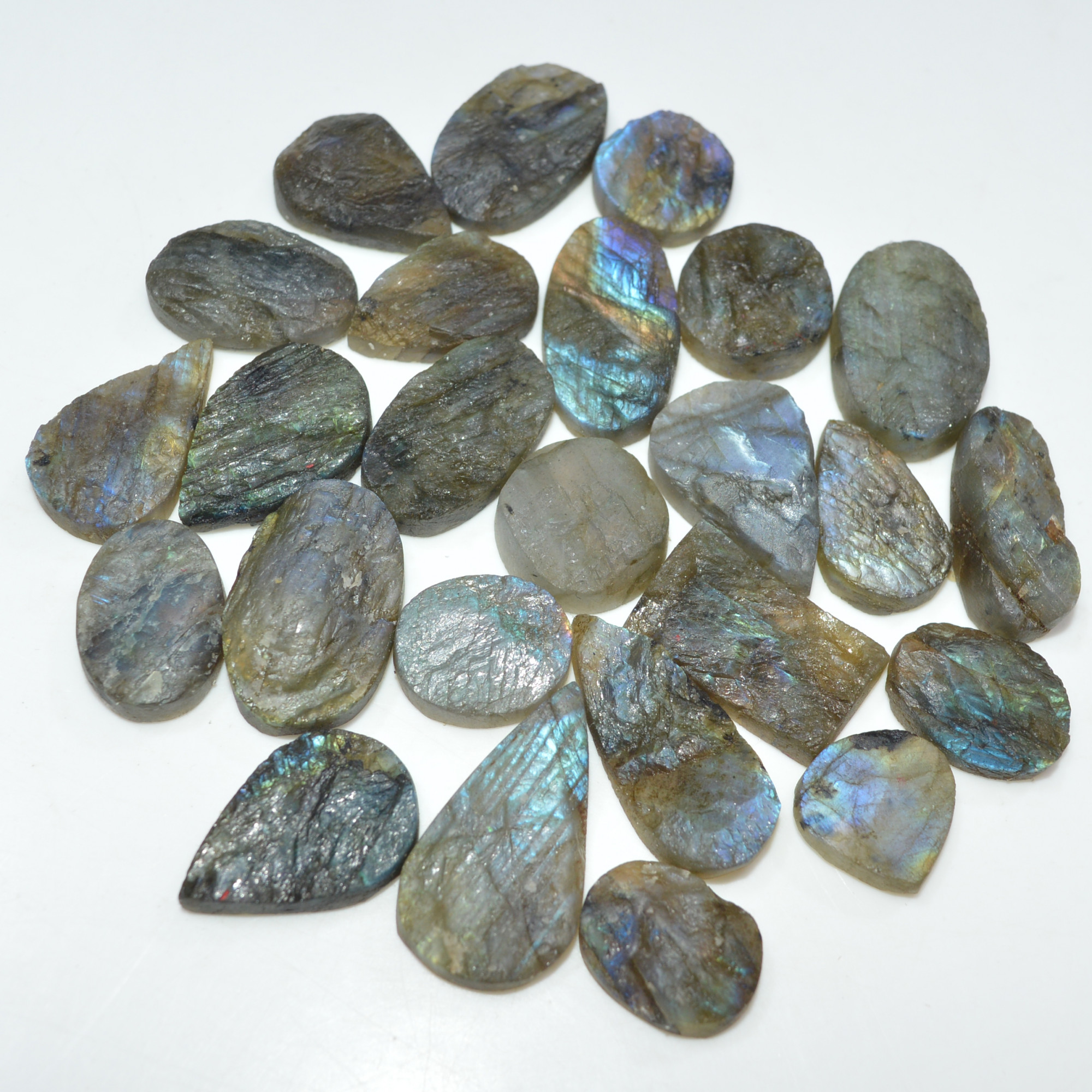 25 Pcs 299 Cts Natural Labradorite Druzy Gemstone Lot Jewelry Making Handmade Crystal Craft Supplies 25x13 10x10mm 17032