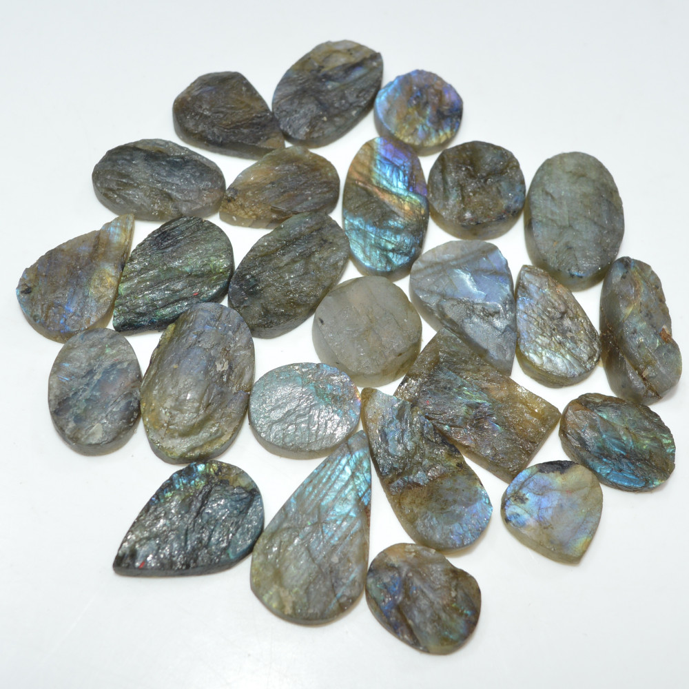 Image of 25 Pcs 299 Cts Natural Labradorite Druzy Gemstone Lot Jewelry Making Handmade Crystal Craft Supplies 25x13 10x10mm #17032