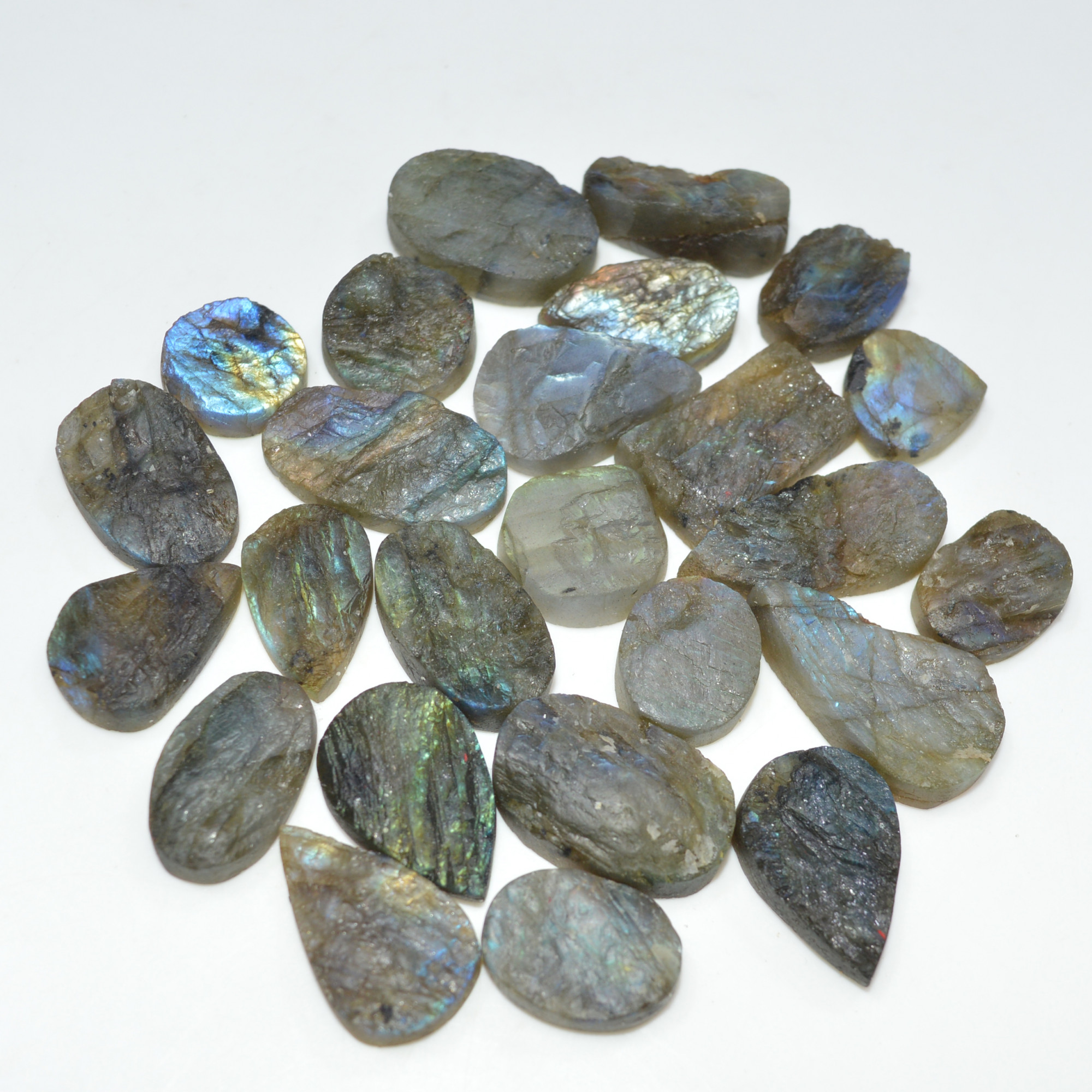 25 Pcs 299 Cts Natural Labradorite Druzy Gemstone Lot Jewelry Making Handmade Crystal Craft Supplies 25x13 10x10mm 17032