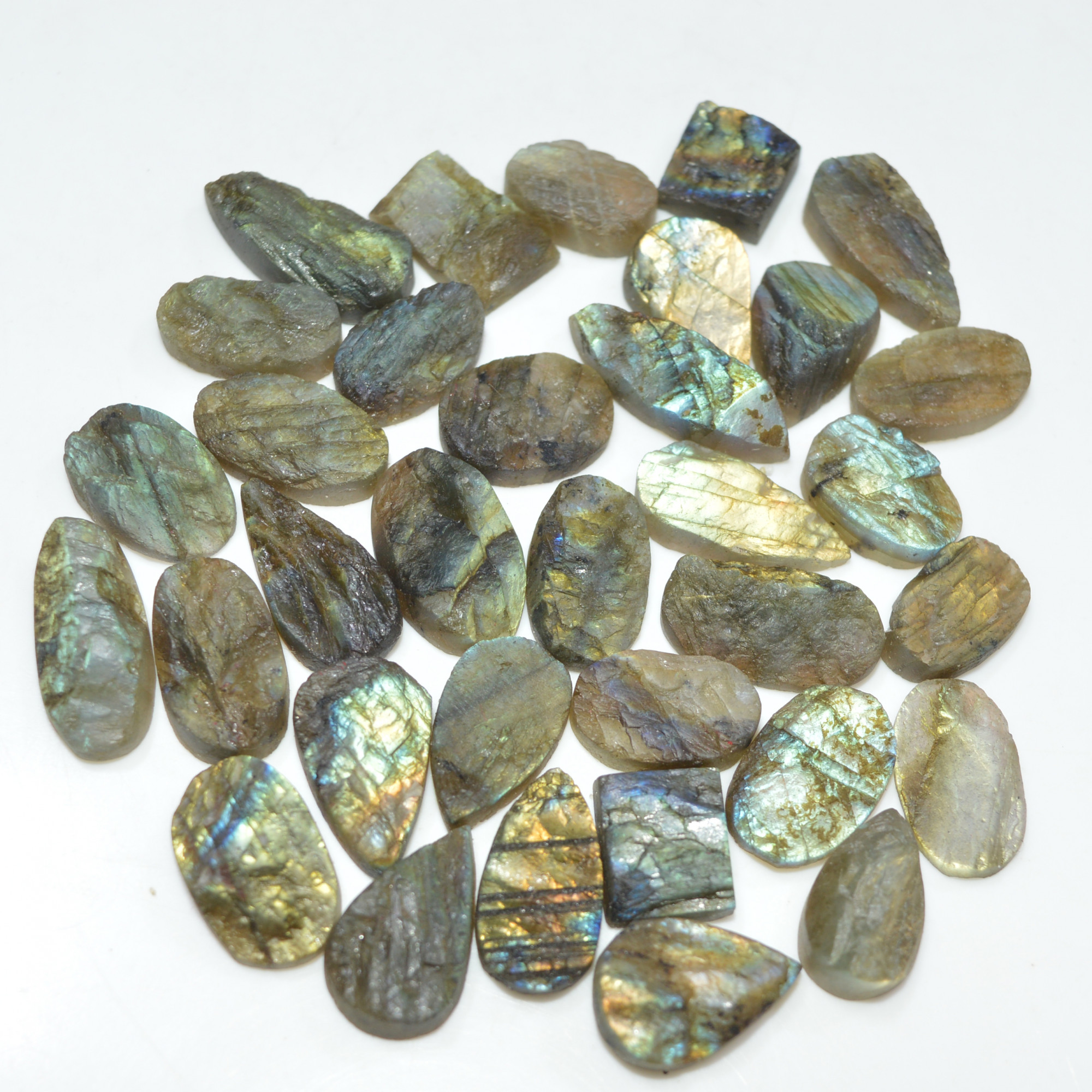 34 Pcs 245 Cts Natural Labradorite Druzy Loose Gemstone Lot Mixed Shapes Sizes Healing Crystal For Jewelry Making 20x9 9x9mm 17034