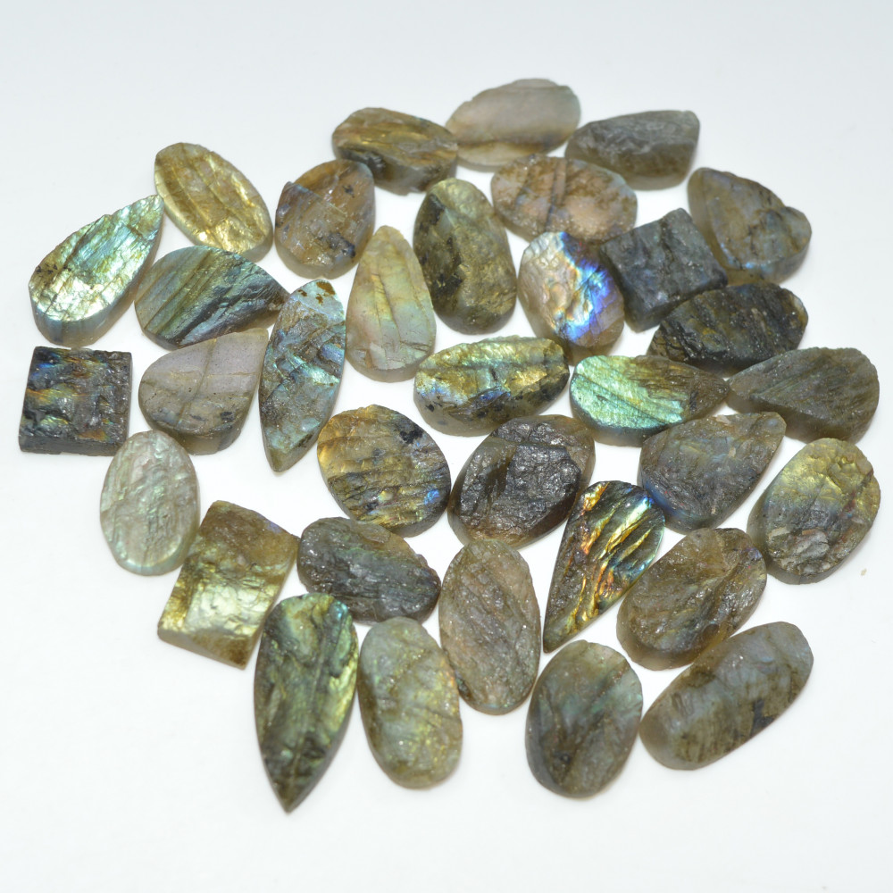 Image of 34 Pcs 245 Cts Natural Labradorite Druzy Loose Gemstone Lot Mixed Shapes Sizes Healing Crystal For Jewelry Making 20x9 9x9mm #17034