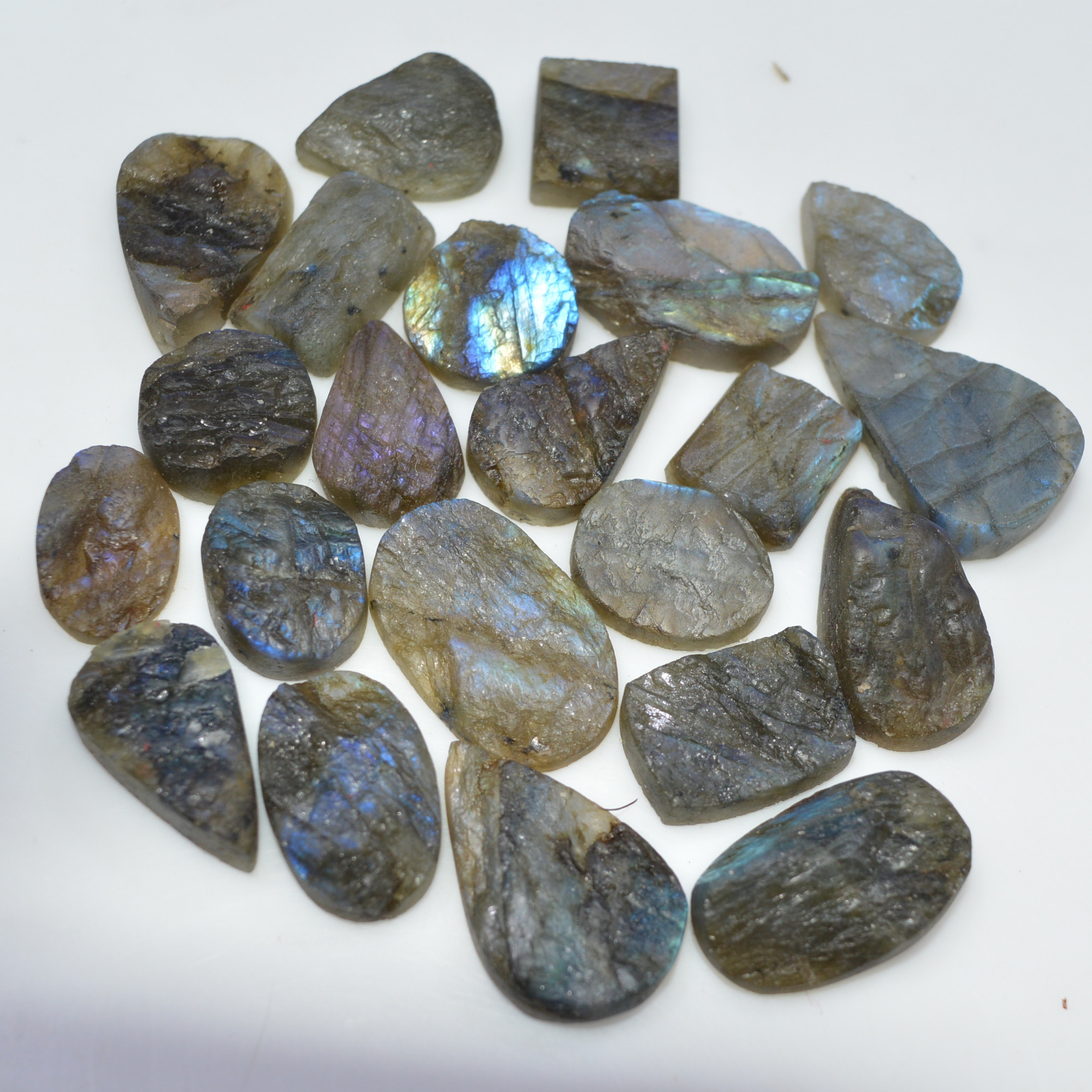 22 Pcs 254 Cts Natural Labradorite Druzy Loose Gemstone Lot Mixed Shapes Sizes Healing Crystal For Jewelry Making 24x14 15x10mm 17035
