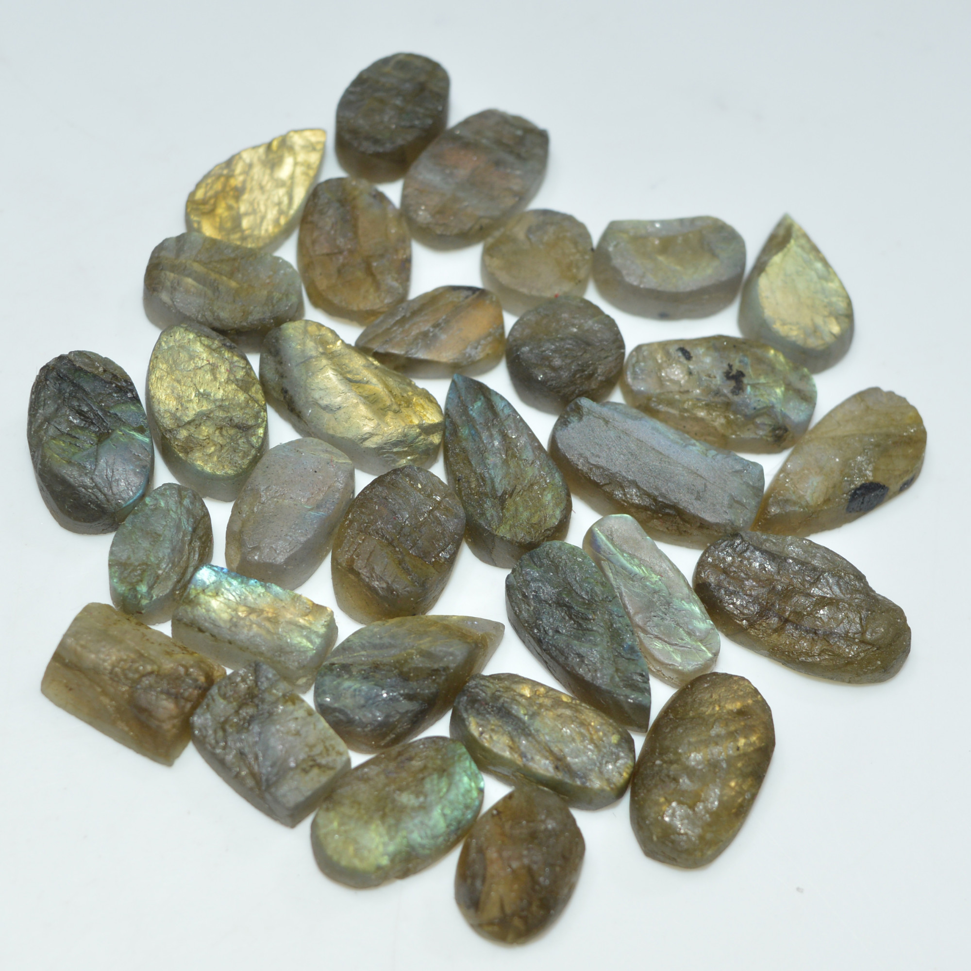 31 Pcs 144 Cts Natural Labradorite Druzy Loose Gemstone Lot Mixed Shapes Sizes Healing Crystal For Jewelry Making 15x7 9x5mm 17036