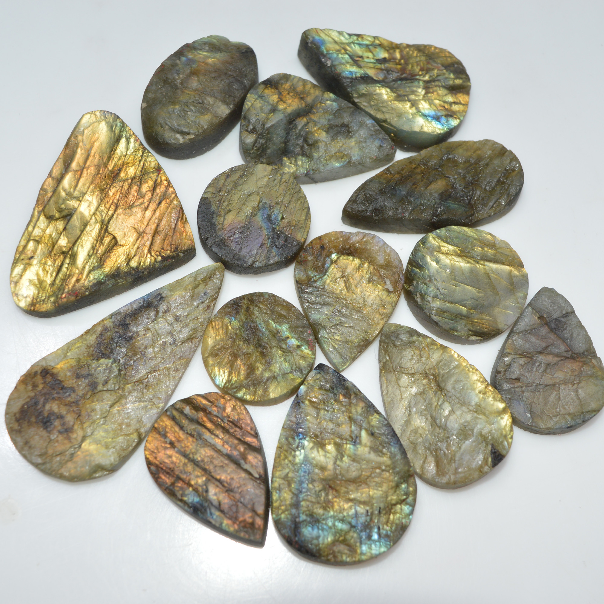14 Pcs 517 Cts Natural Labradorite Druzy Loose Gemstone Lot Mixed Shapes Sizes Healing Crystal For Jewelry Making 49x24 20x20mm 17037