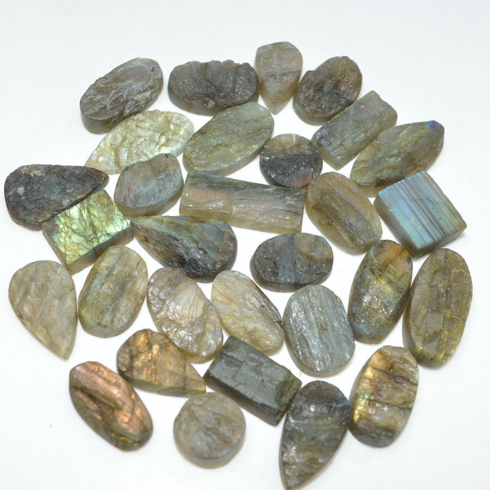 Image of 30 Pcs 223 Cts Natural Labradorite Druzy Loose Gemstone Lot Mixed Shapes Sizes Healing Crystal For Jewelry Making 20x5 10x10mm #17038