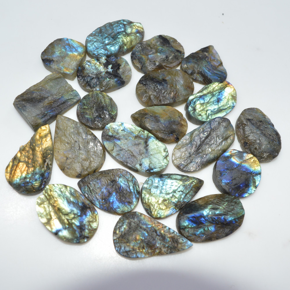 Image of 20 Pcs 518 Cts Natural Labradorite Druzy Loose Gemstone Lot Mixed Shapes Sizes Healing Crystal For Jewelry Making 30x15 15x15mm #17039