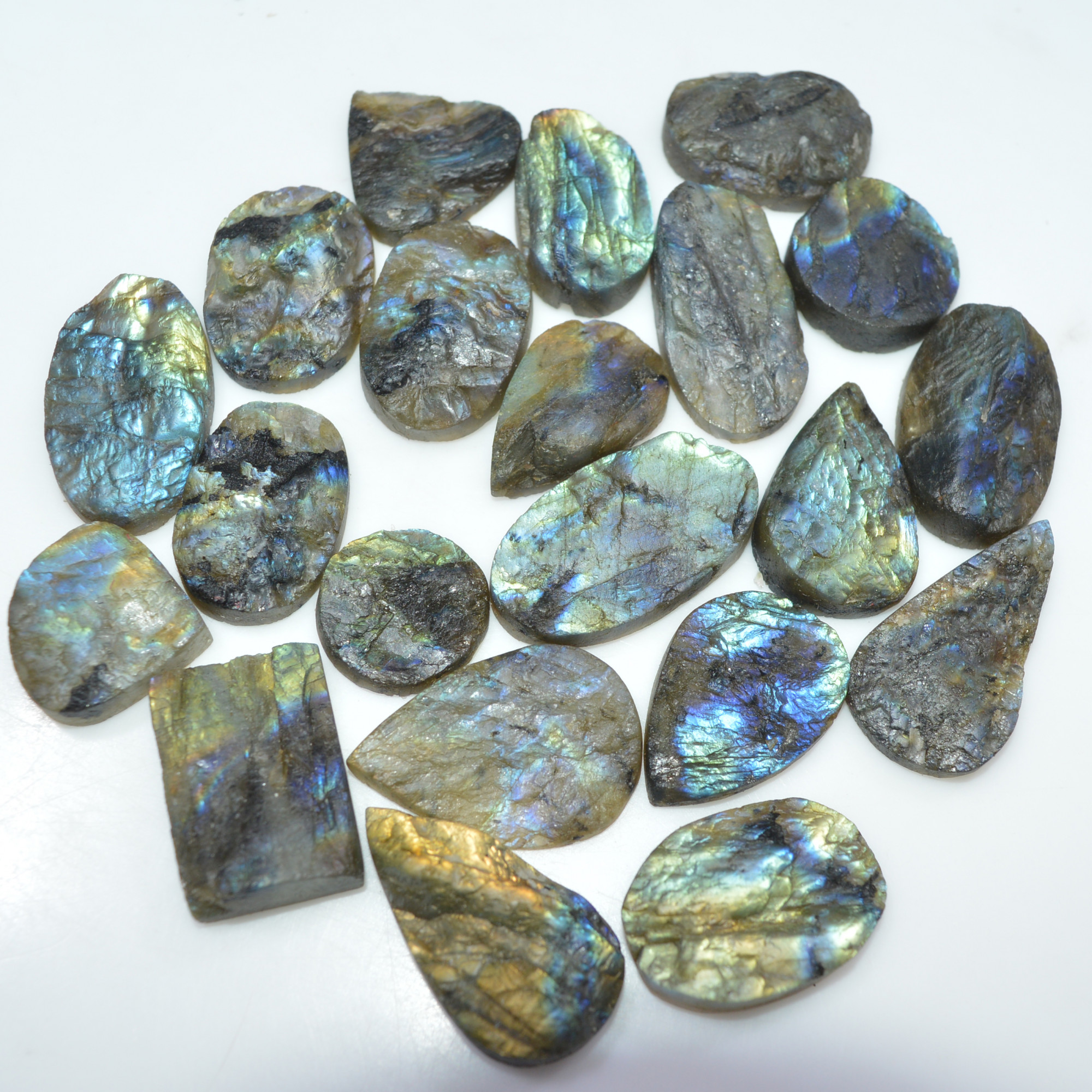 20 Pcs 518 Cts Natural Labradorite Druzy Loose Gemstone Lot Mixed Shapes Sizes Healing Crystal For Jewelry Making 30x15 15x15mm 17039