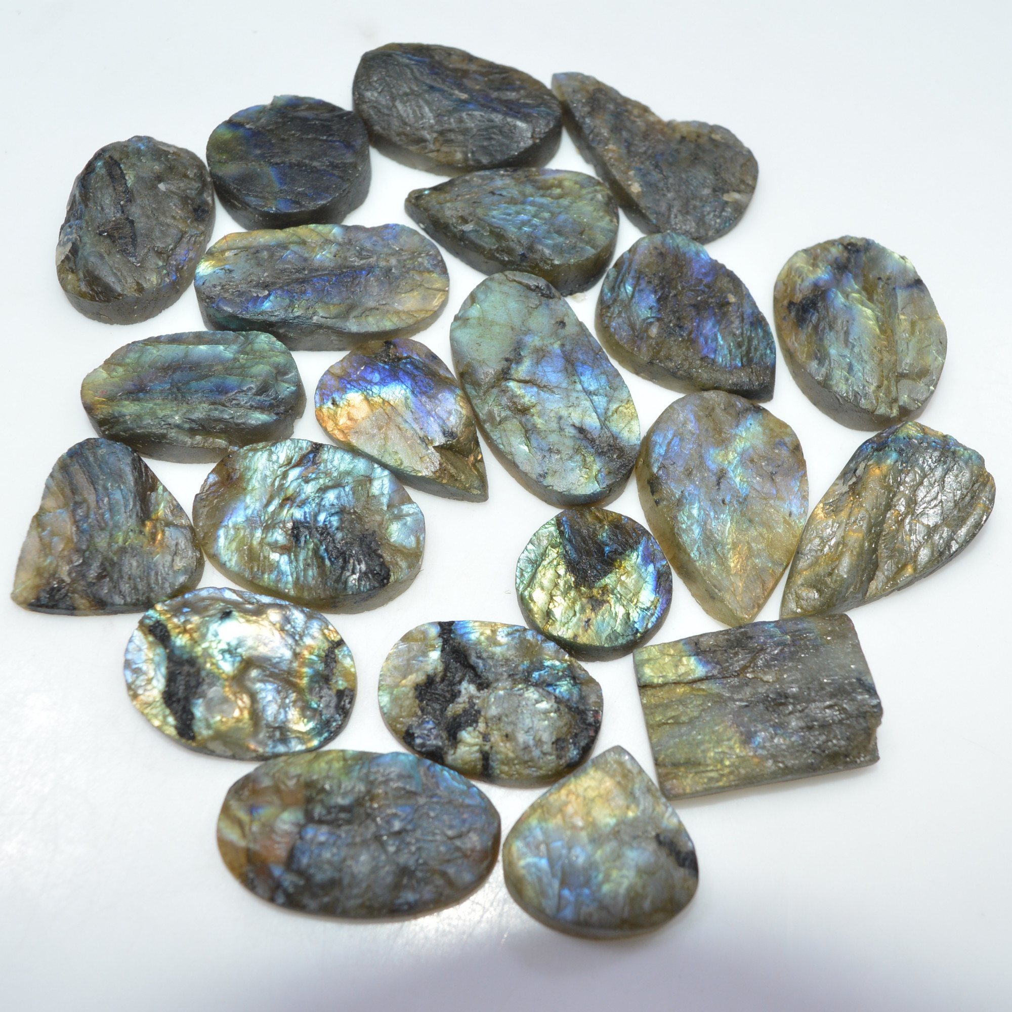 20 Pcs 518 Cts Natural Labradorite Druzy Loose Gemstone Lot Mixed Shapes Sizes Healing Crystal For Jewelry Making 30x15 15x15mm 17039