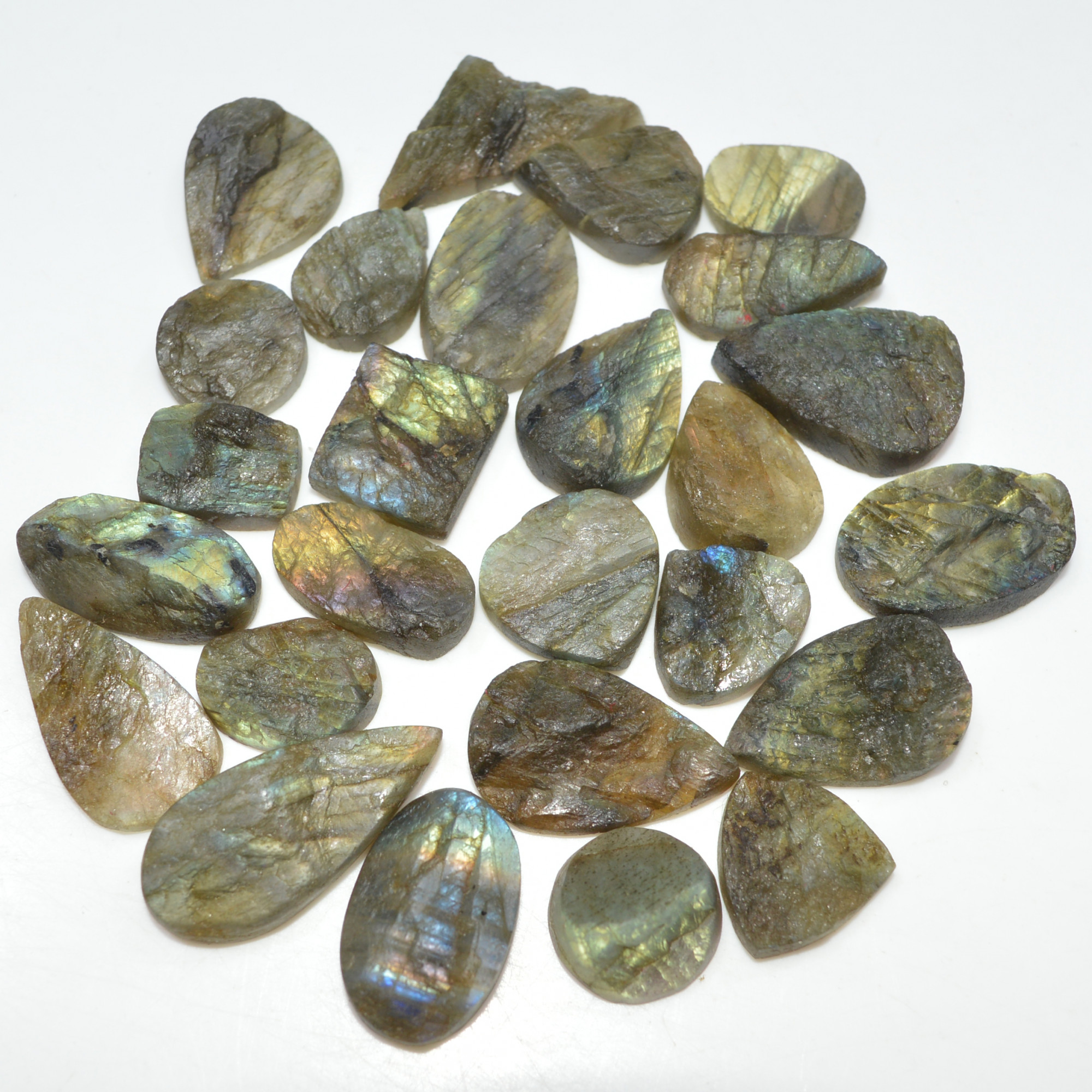 26 Pcs 296 Cts Natural Labradorite Druzy Loose Gemstone Lot Mixed Shapes Sizes Healing Crystal For Jewelry Making 26x10 11x11mm 17040