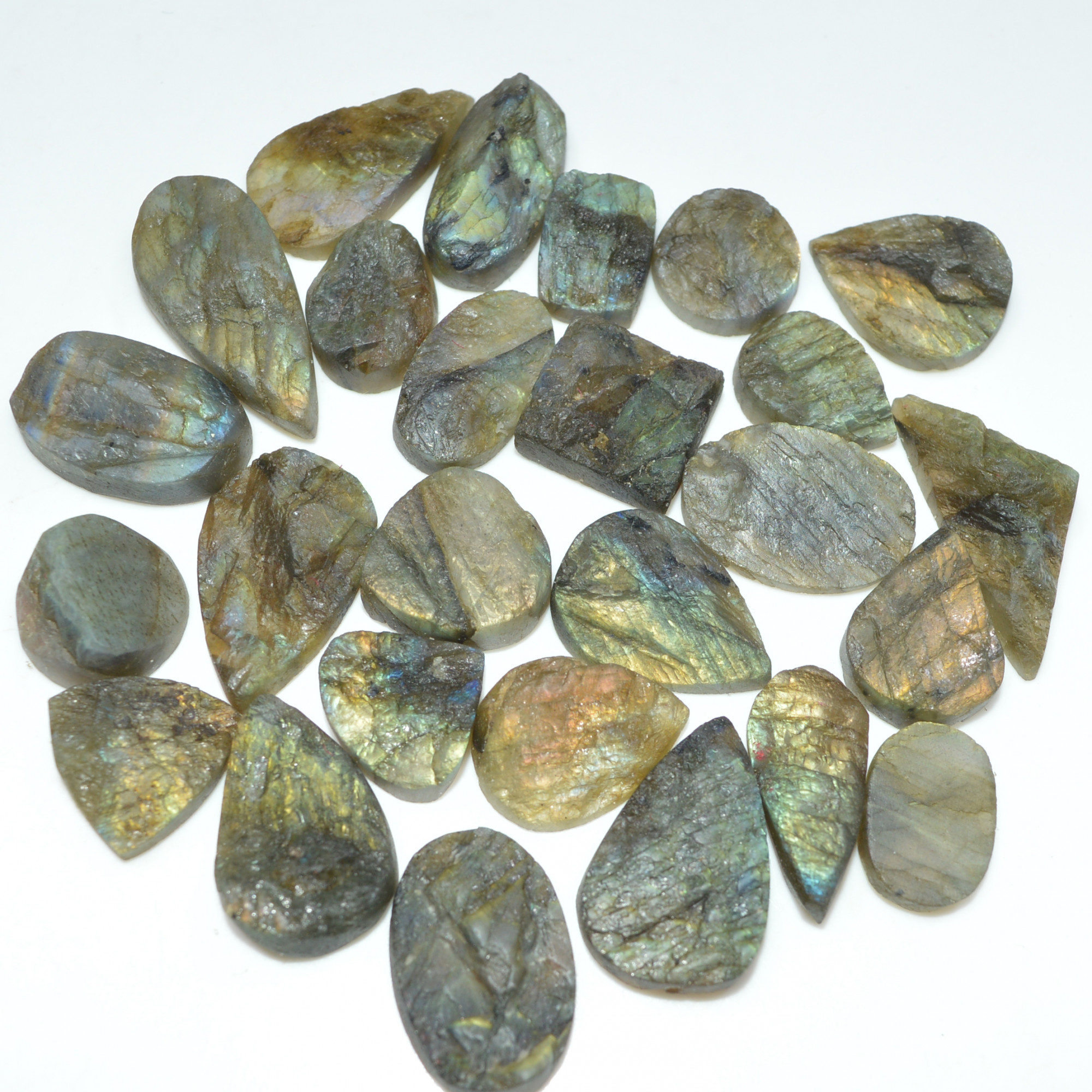 26 Pcs 296 Cts Natural Labradorite Druzy Loose Gemstone Lot Mixed Shapes Sizes Healing Crystal For Jewelry Making 26x10 11x11mm 17040