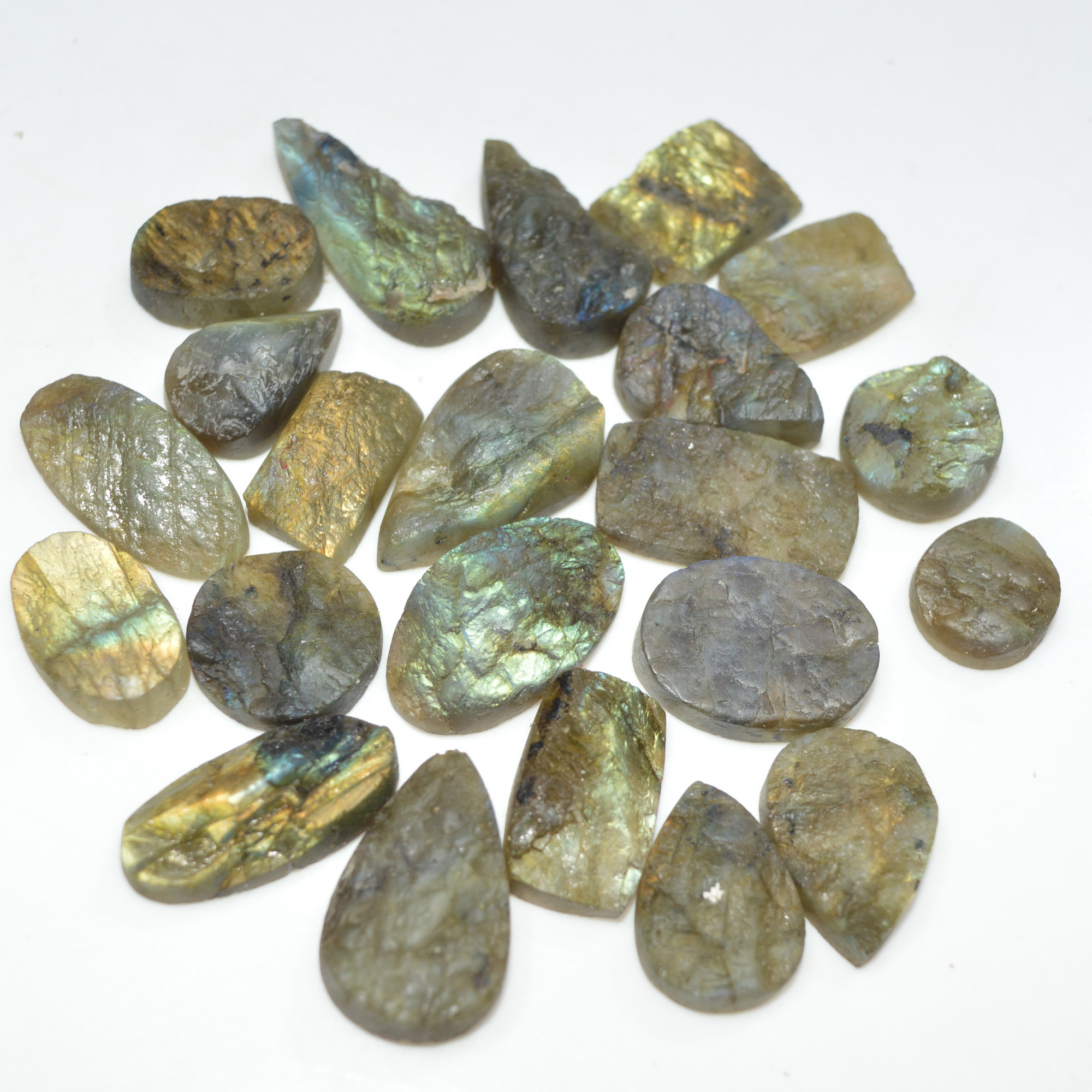 20 Pcs 248 Cts Natural Labradorite Druzy Loose Gemstone Lot Mixed Shapes Sizes Healing Crystal For Jewelry Making 24x10 10x10mm 17042