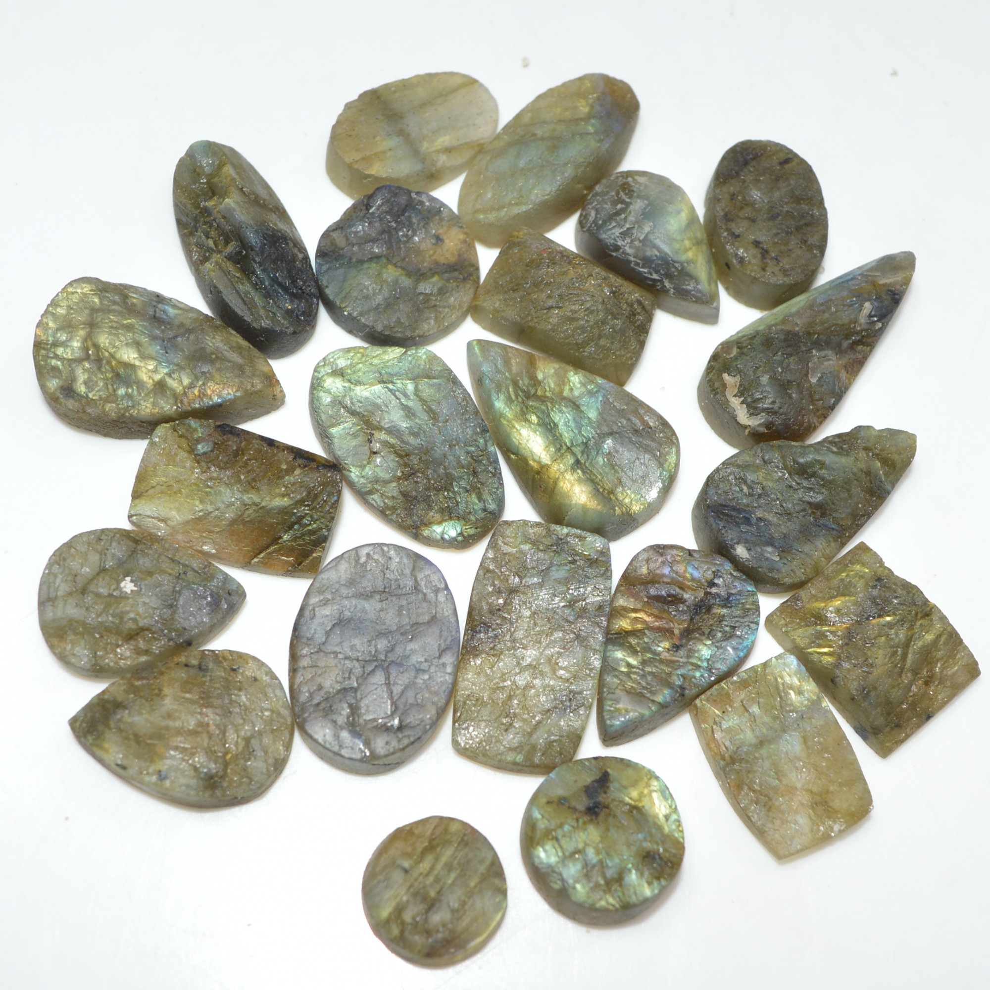 20 Pcs 248 Cts Natural Labradorite Druzy Loose Gemstone Lot Mixed Shapes Sizes Healing Crystal For Jewelry Making 24x10 10x10mm 17042