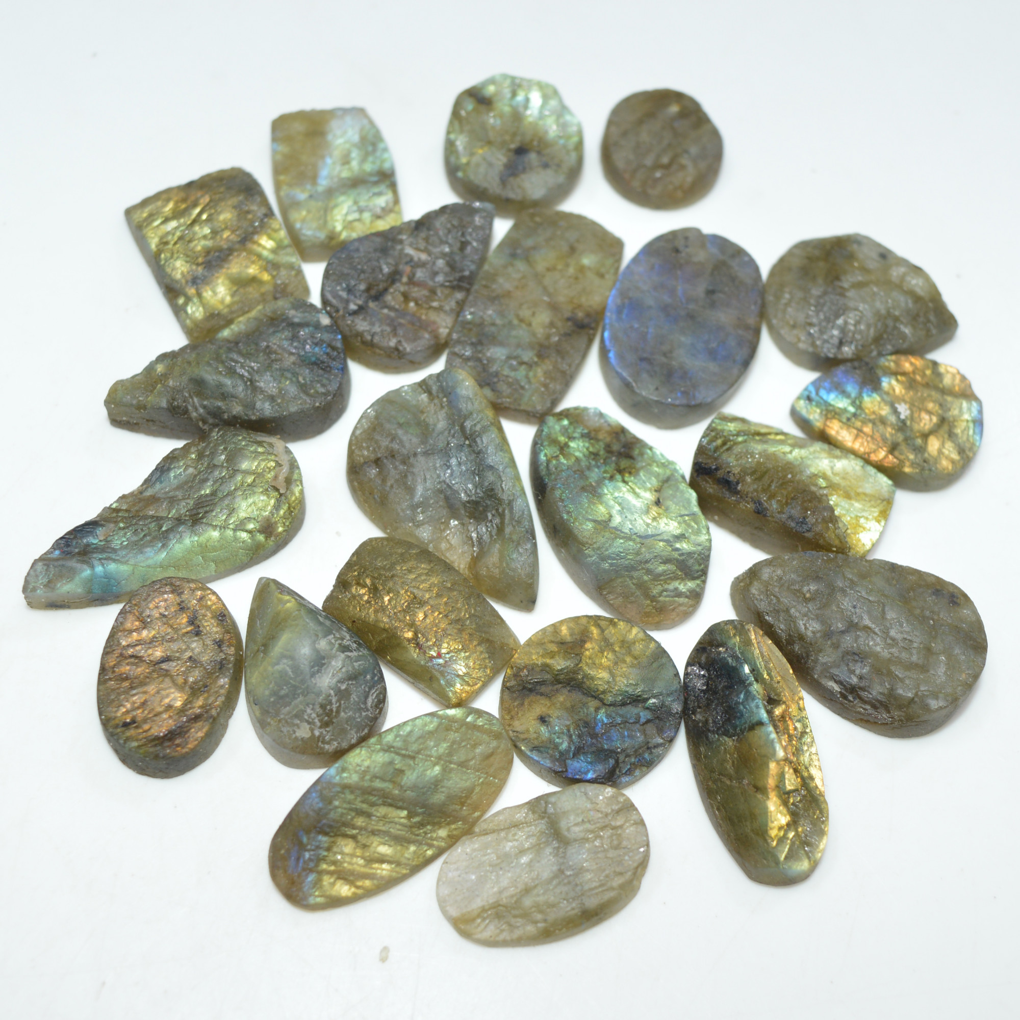 20 Pcs 248 Cts Natural Labradorite Druzy Loose Gemstone Lot Mixed Shapes Sizes Healing Crystal For Jewelry Making 24x10 10x10mm 17042