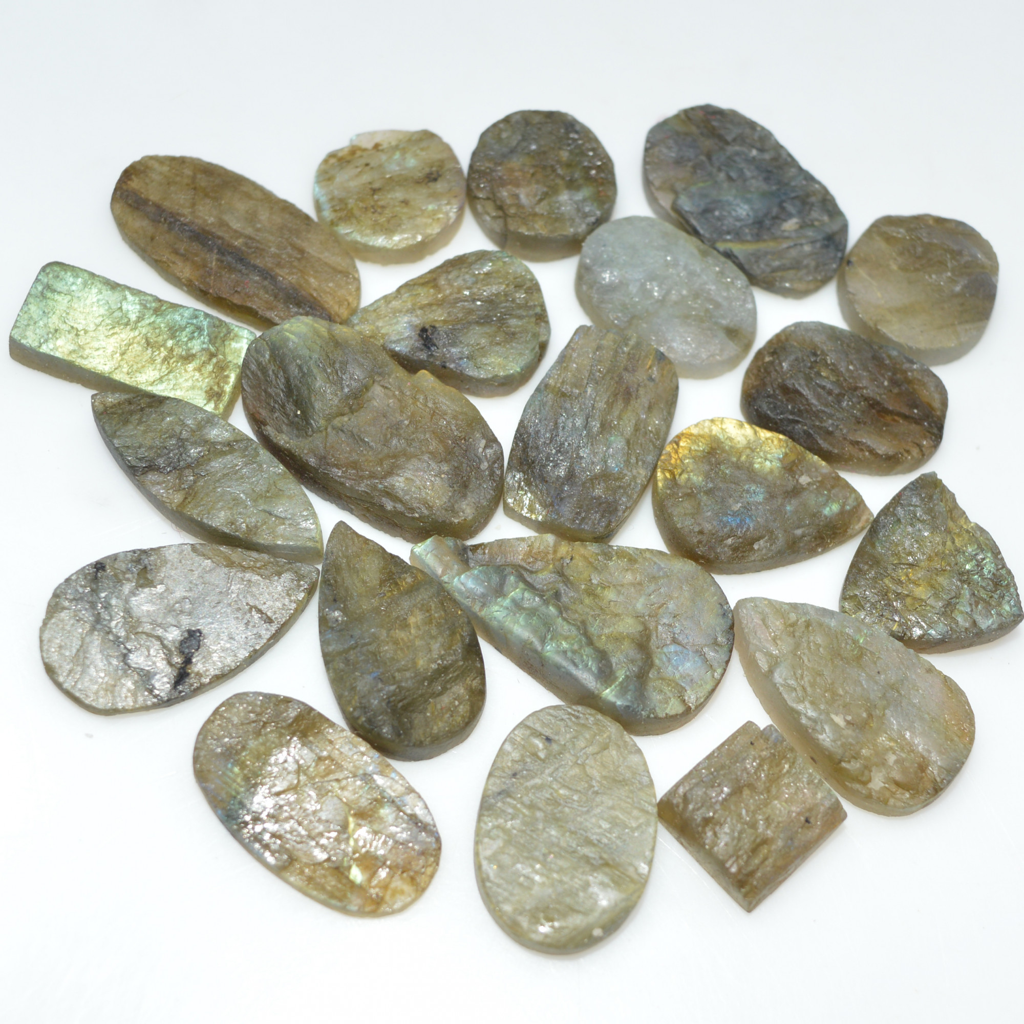 21 Pcs 208 Cts Natural Labradorite Druzy Loose Gemstone Lot Mixed Shapes Sizes Healing Crystal For Jewelry Making 25x14 10x10mm 17045