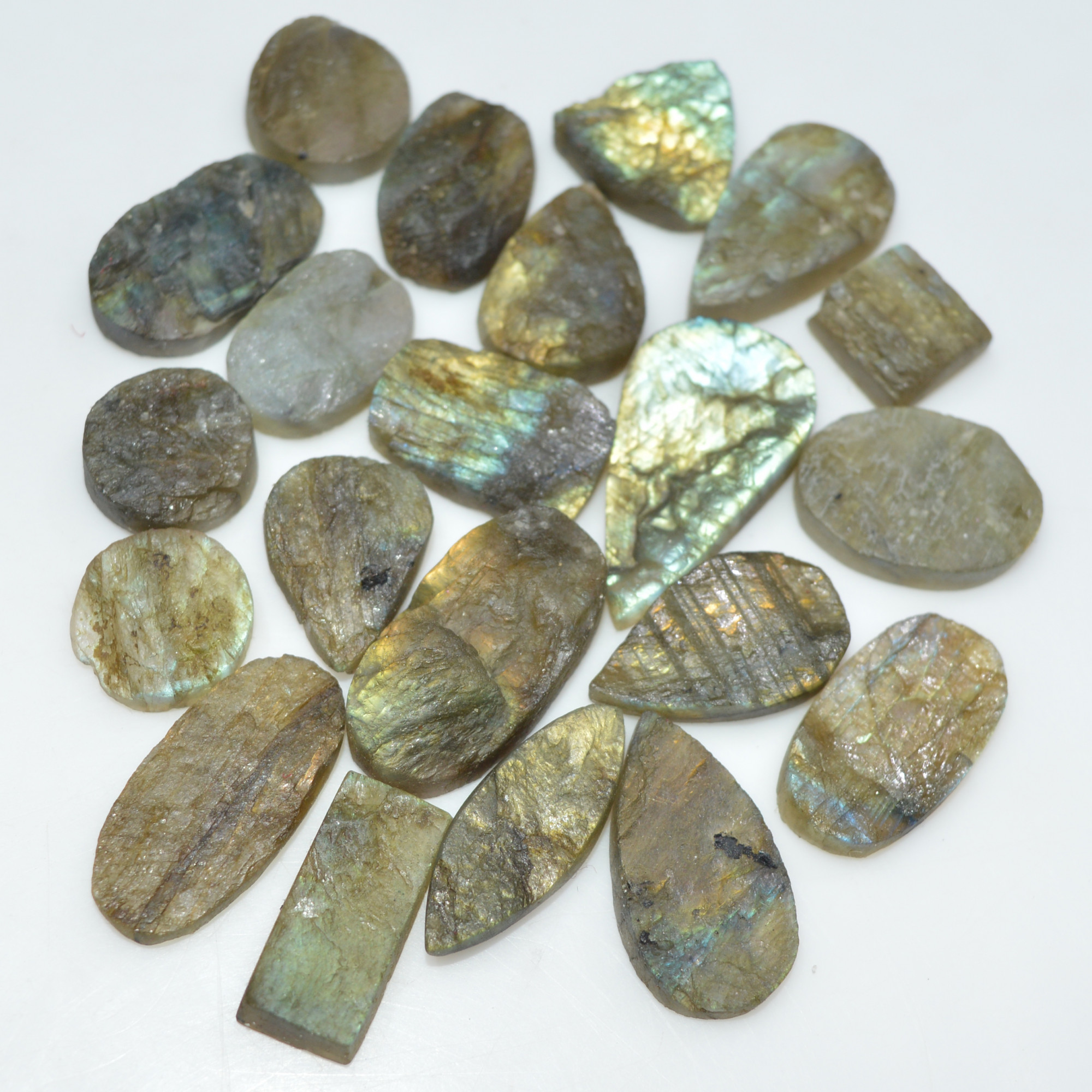 21 Pcs 208 Cts Natural Labradorite Druzy Loose Gemstone Lot Mixed Shapes Sizes Healing Crystal For Jewelry Making 25x14 10x10mm 17045