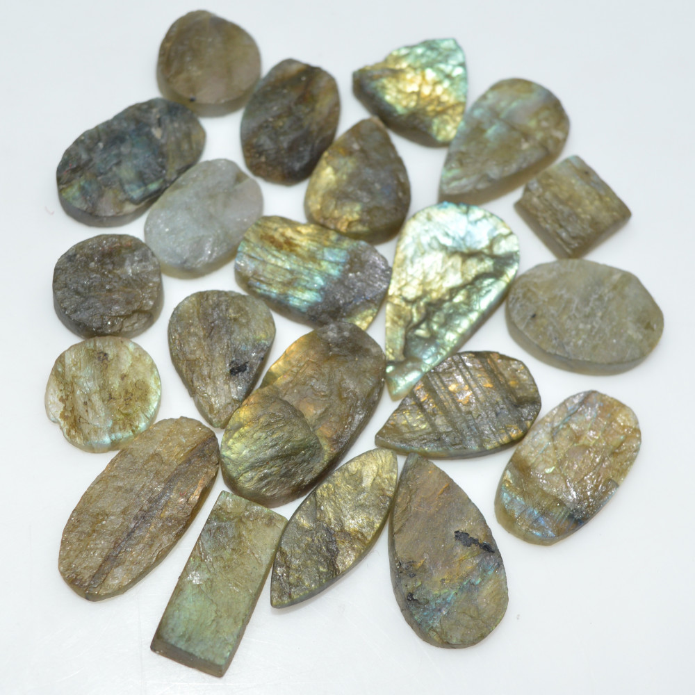 Image of 21 Pcs 208 Cts Natural Labradorite Druzy Loose Gemstone Lot Mixed Shapes Sizes Healing Crystal For Jewelry Making 25x14 10x10mm #17045