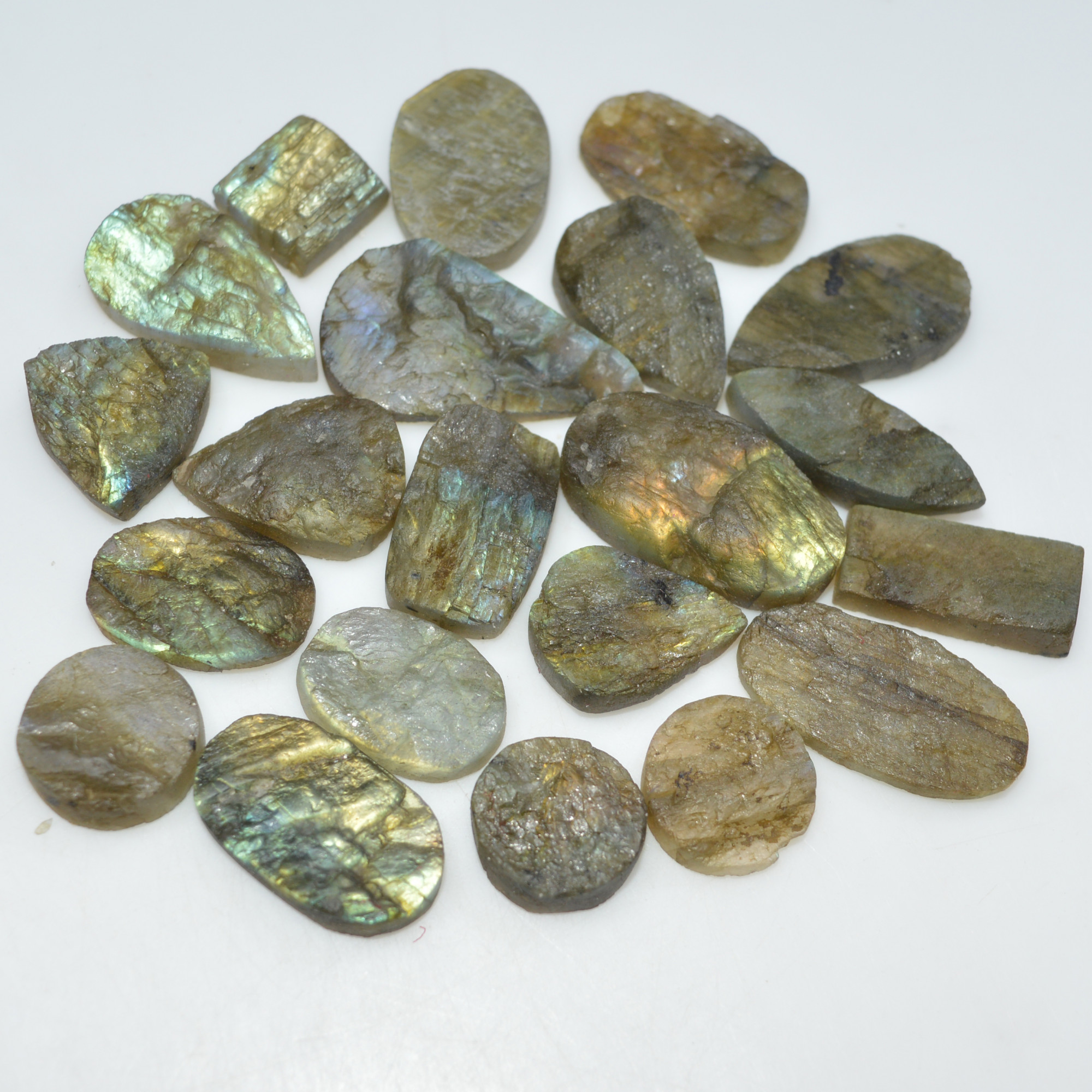 21 Pcs 208 Cts Natural Labradorite Druzy Loose Gemstone Lot Mixed Shapes Sizes Healing Crystal For Jewelry Making 25x14 10x10mm 17045