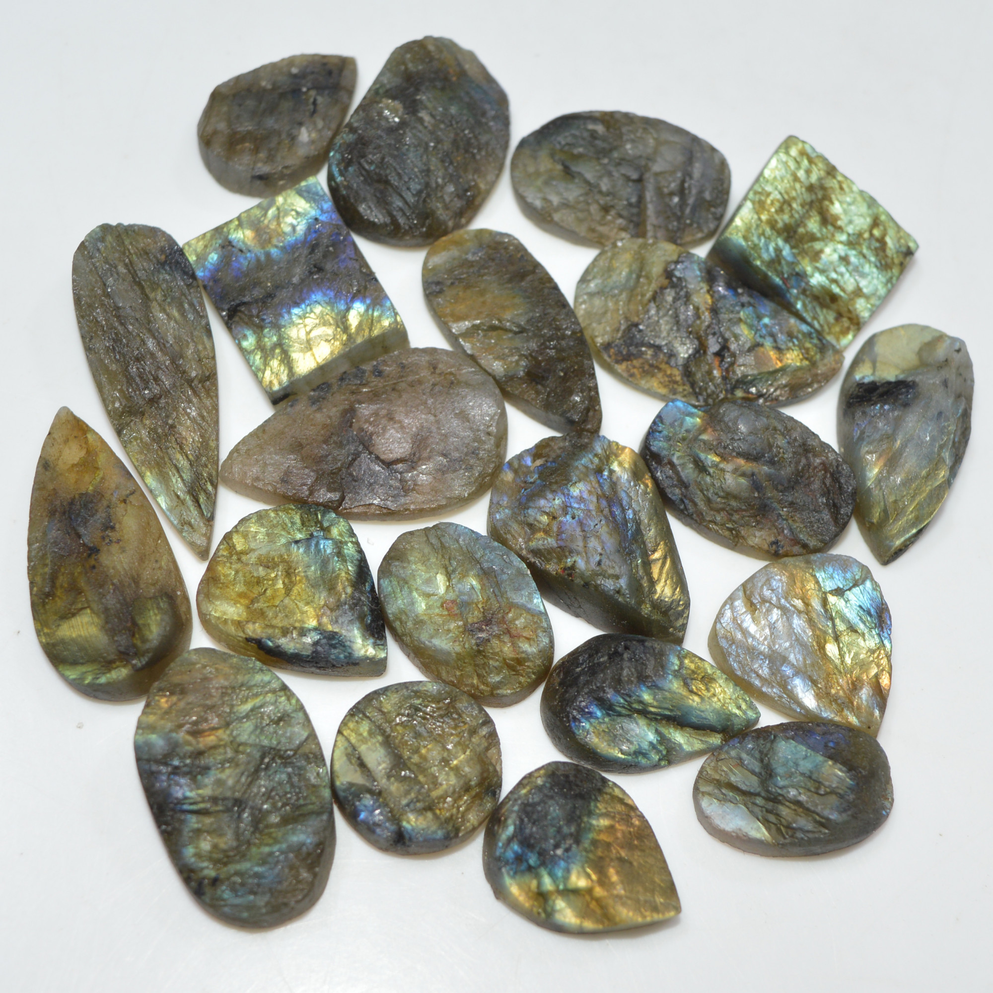 20 Pcs 250 Cts Natural Labradorite Druzy Loose Gemstone Lot Mixed Shapes Sizes Healing Crystal For Jewelry Making 30x10 12x12mm 17046