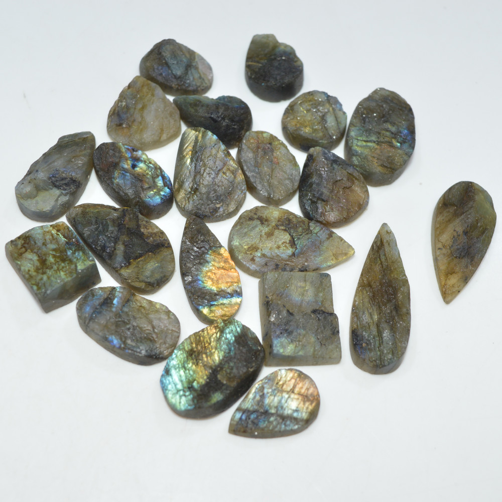 Image of 20 Pcs 250 Cts Natural Labradorite Druzy Loose Gemstone Lot Mixed Shapes Sizes Healing Crystal For Jewelry Making 30x10 12x12mm #17046