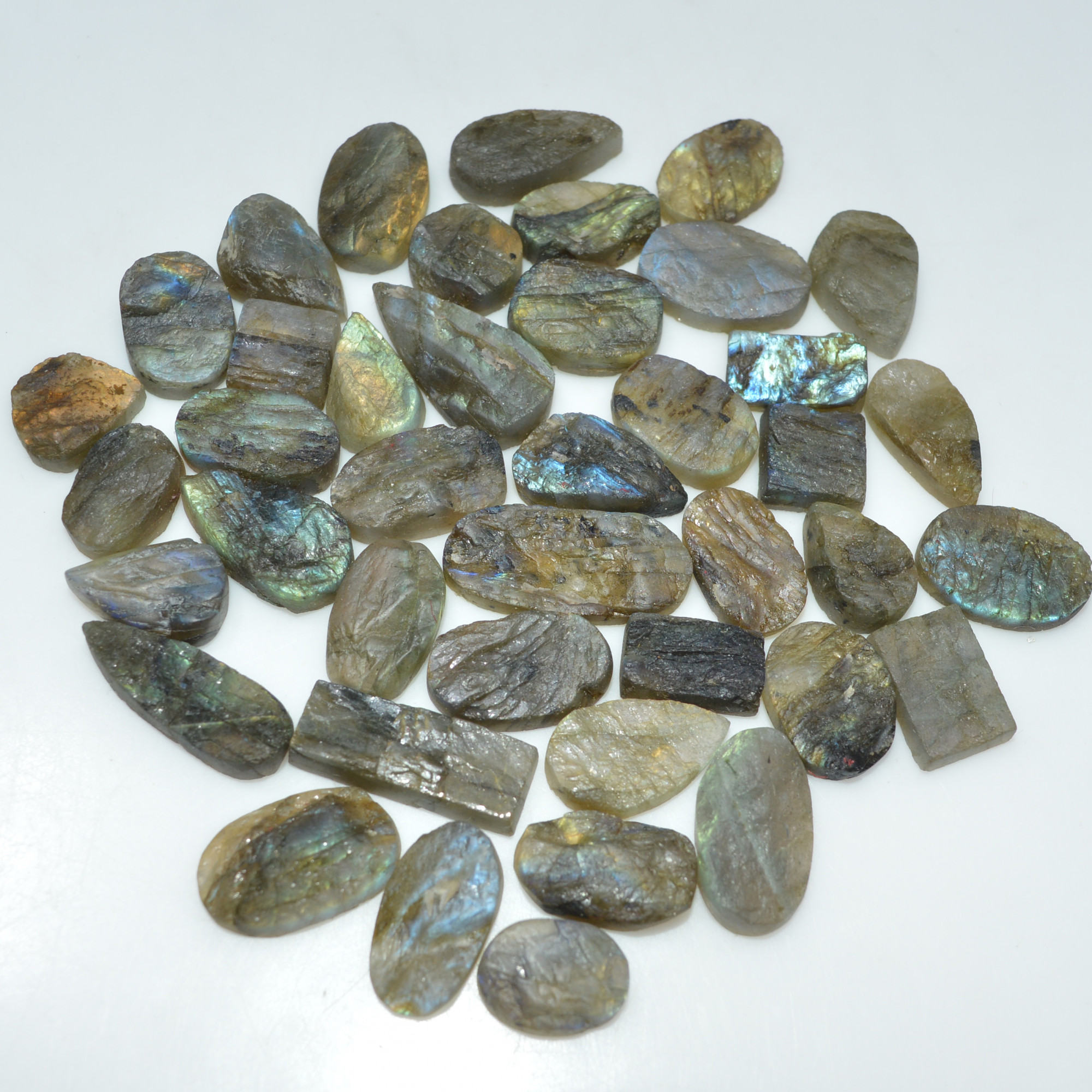 40 Pcs 285 Cts Natural Labradorite Druzy Loose Gemstone Lot Mixed Shapes Sizes Healing Crystal For Jewelry Making 21x10 9x9mm 17047