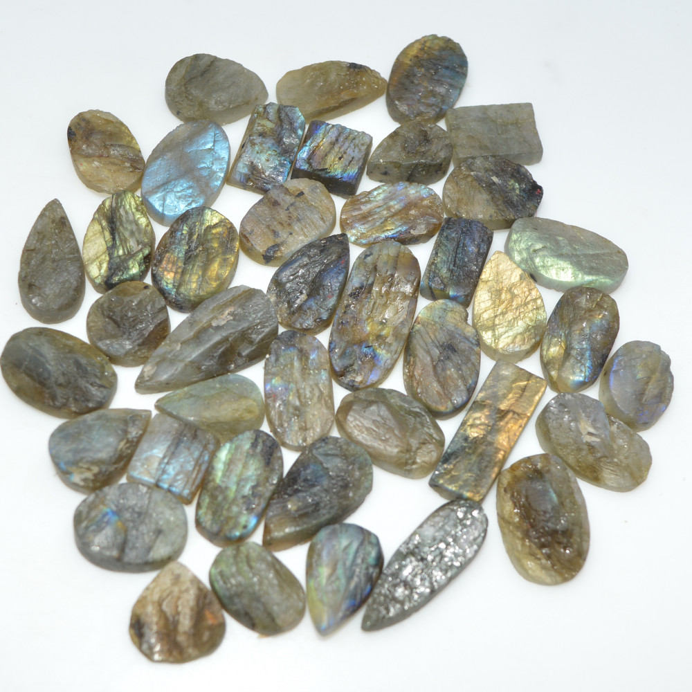 Image of 40 Pcs 285 Cts Natural Labradorite Druzy Loose Gemstone Lot Mixed Shapes Sizes Healing Crystal For Jewelry Making 21x10 9x9mm #17047