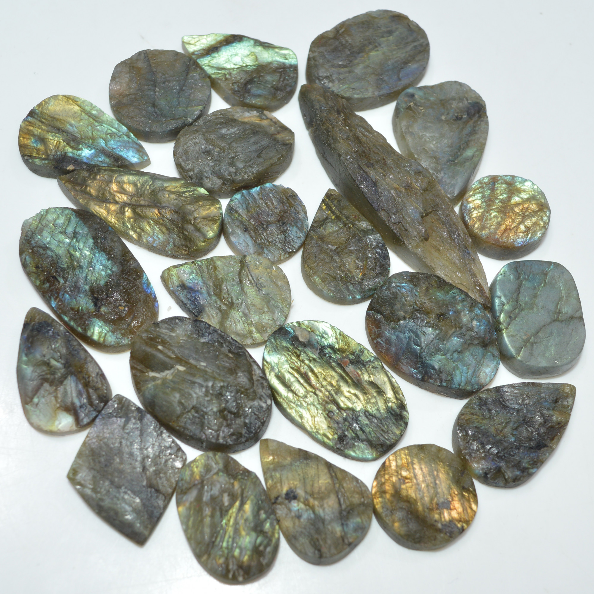 23 Pcs 520 Cts Natural Labradorite Druzy Loose Gemstone Lot Mixed Shapes Sizes Healing Crystal For Jewelry Making 57x13 15x15mm 17048