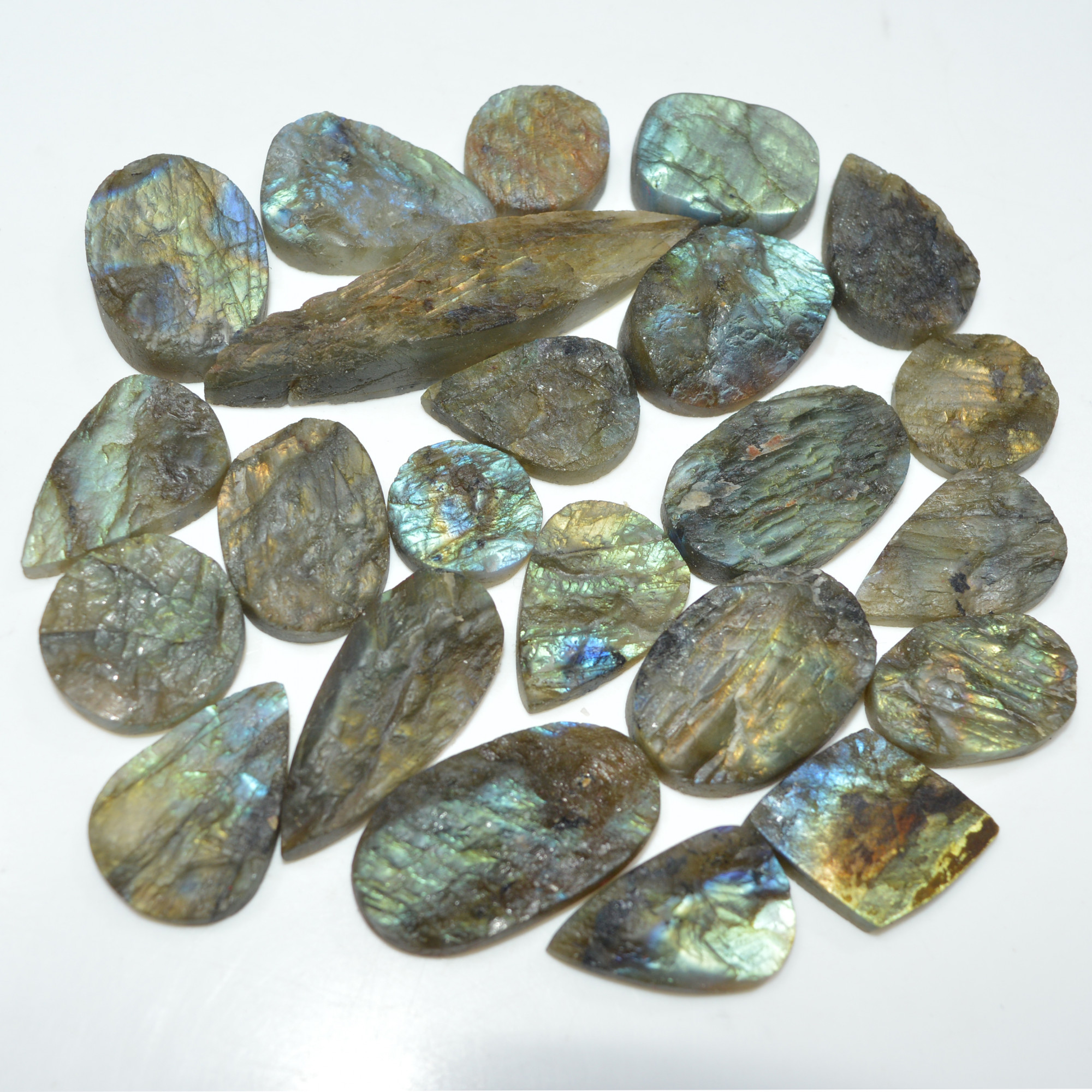 23 Pcs 520 Cts Natural Labradorite Druzy Loose Gemstone Lot Mixed Shapes Sizes Healing Crystal For Jewelry Making 57x13 15x15mm 17048