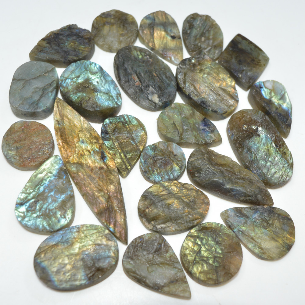 Image of 23 Pcs 520 Cts Natural Labradorite Druzy Loose Gemstone Lot Mixed Shapes Sizes Healing Crystal For Jewelry Making 57x13 15x15mm #17048