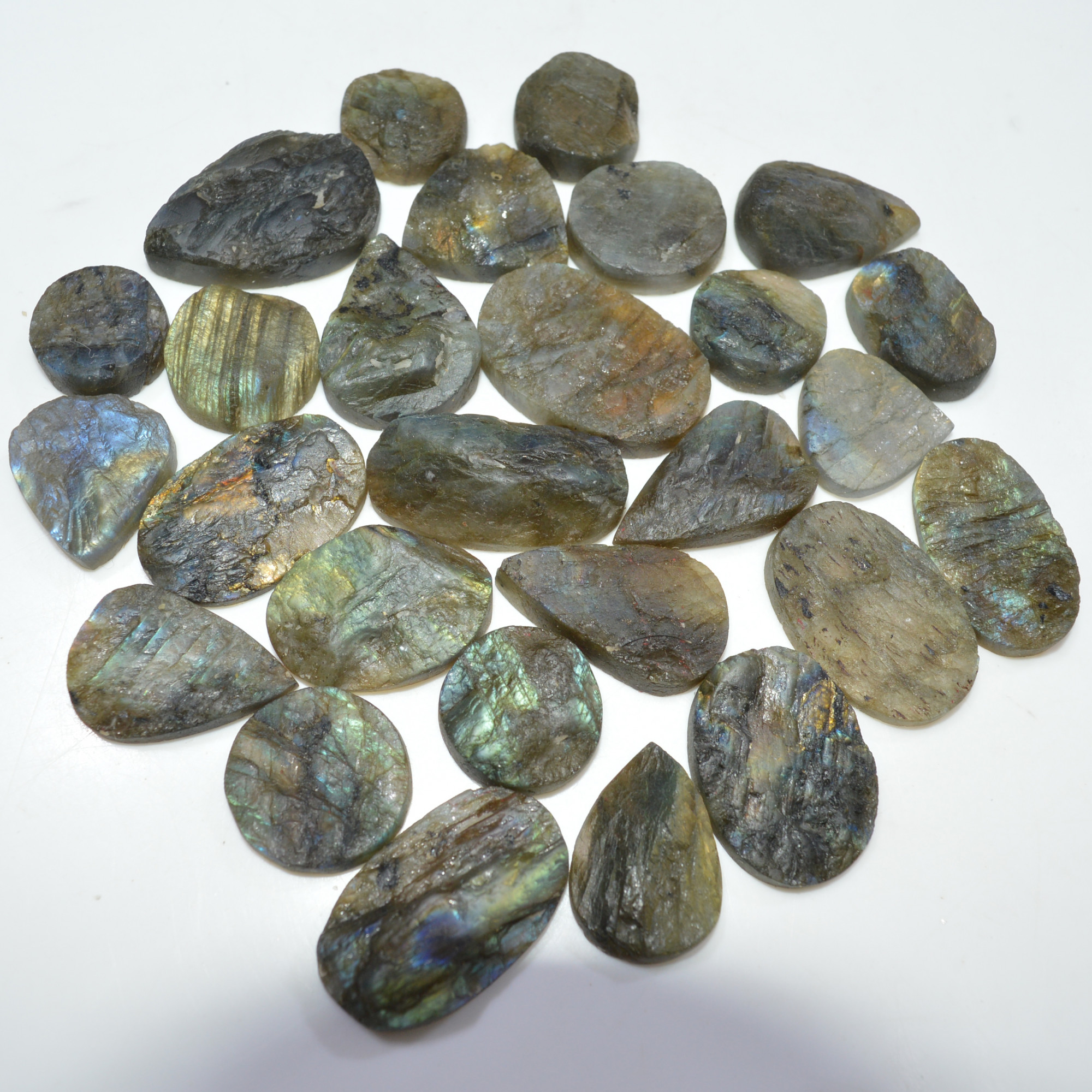 25 Pcs 539 Cts Natural Labradorite Druzy Loose Gemstone Lot Mixed Shapes Sizes Healing Crystal For Jewelry Making 28x15 15x15mm 17050