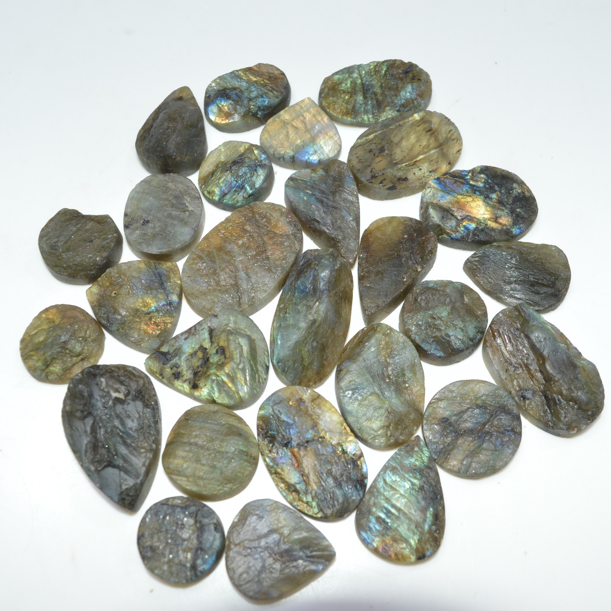 25 Pcs 539 Cts Natural Labradorite Druzy Loose Gemstone Lot Mixed Shapes Sizes Healing Crystal For Jewelry Making 28x15 15x15mm 17050
