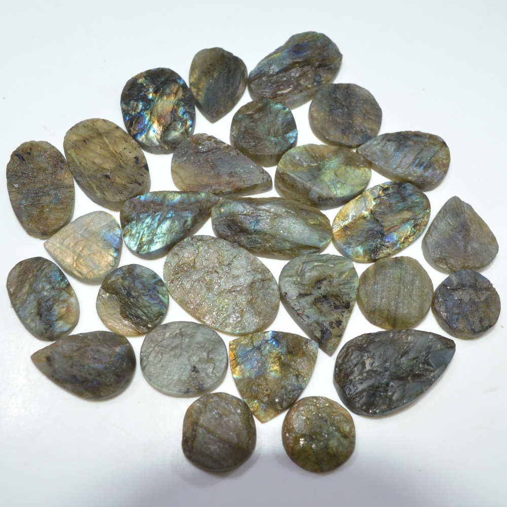 Image of 25 Pcs 539 Cts Natural Labradorite Druzy Loose Gemstone Lot Mixed Shapes Sizes Healing Crystal For Jewelry Making 28x15 15x15mm #17050