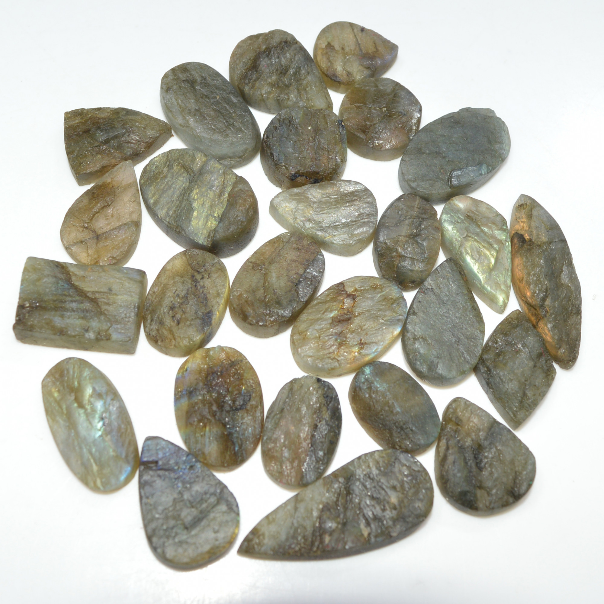 26 Pcs 332 Cts Natural Labradorite Druzy Loose Gemstone Lot Craft Supplies For Silver Jewelry Making For Women 29x11 13x13mm 17052