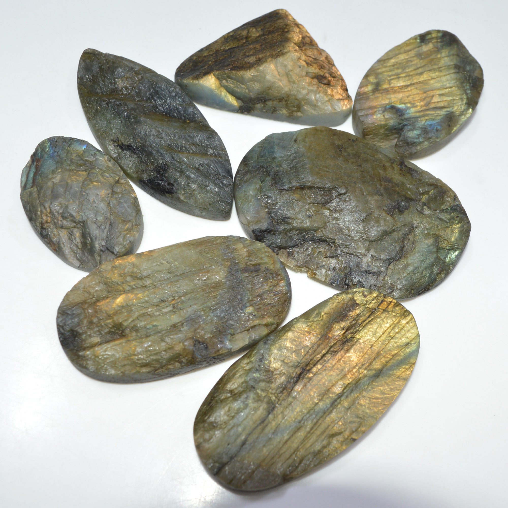 7 Pcs 1217 Cts Natural Labradorite Druzy Loose Gemstone Lot Craft Supplies For Silver Jewelry Making For Women 65x40 40x26mm 17058