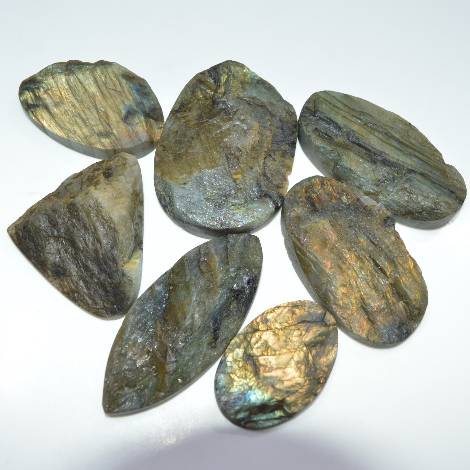 7 Pcs 1217 Cts Natural Labradorite Druzy Loose Gemstone Lot Craft Supplies For Silver Jewelry Making For Women 65x40 40x26mm 17058
