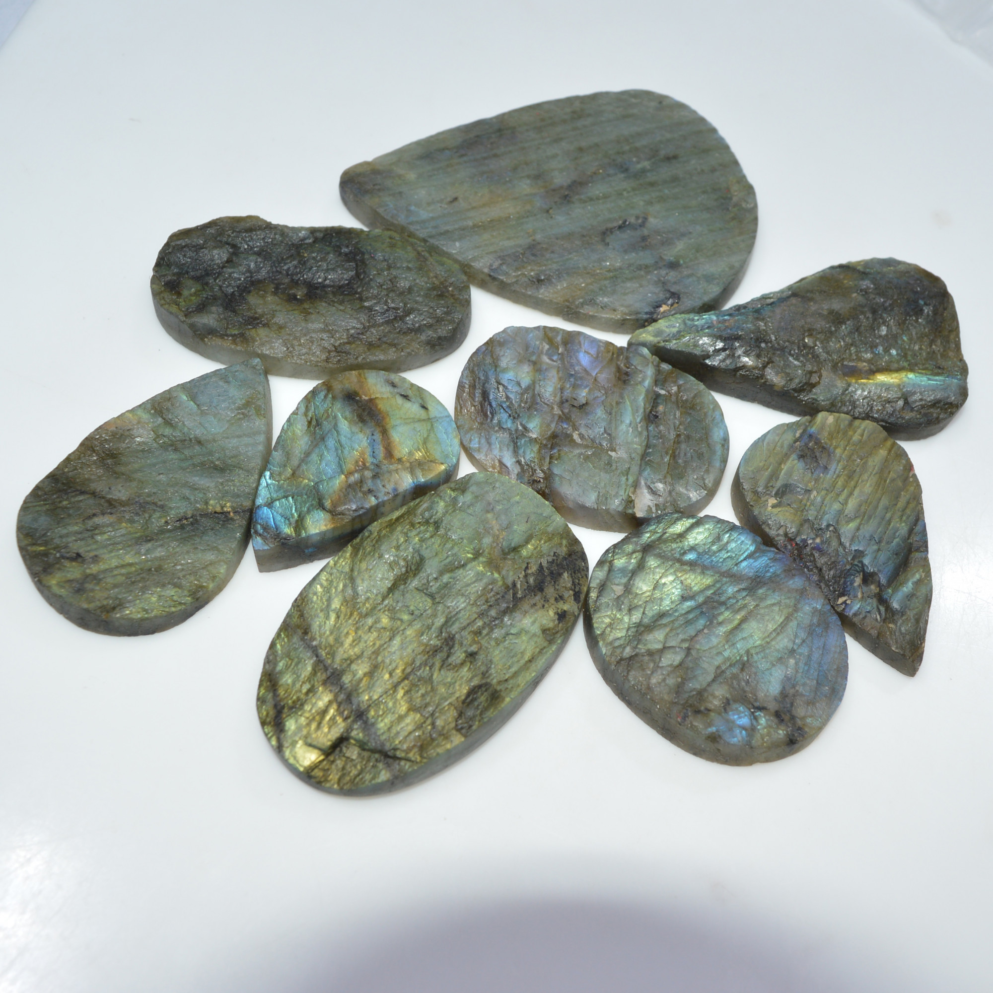 9 Pcs 1053 Cts Natural Labradorite Druzy Loose Gemstone Lot Craft Supplies For Silver Jewelry Making For Women 74x55 38x25mm 17061