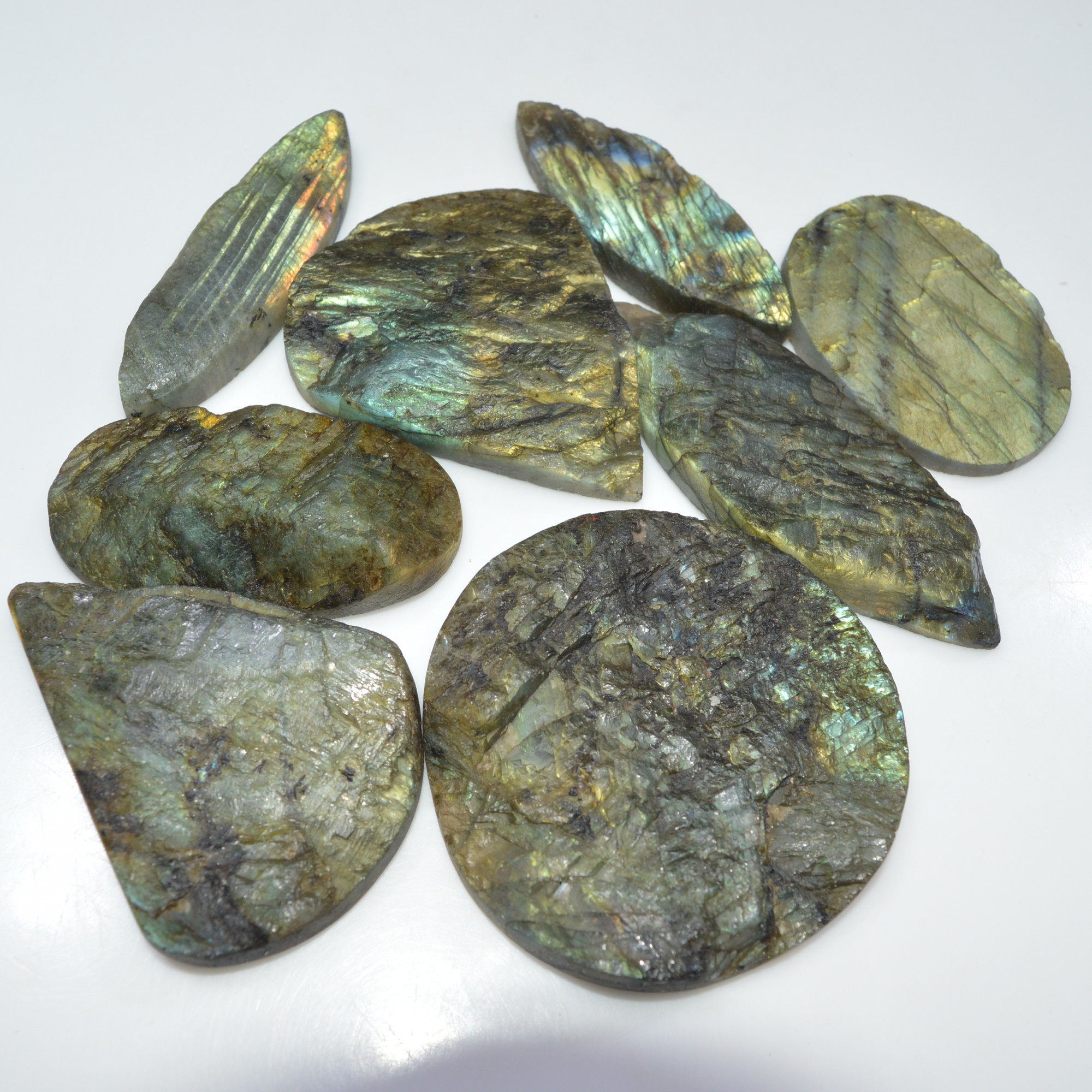 8 Pcs 1394 Cts Natural Labradorite Druzy Loose Gemstone Lot Craft Supplies For Silver Jewelry Making For Women 60x60 49x35mm 17065