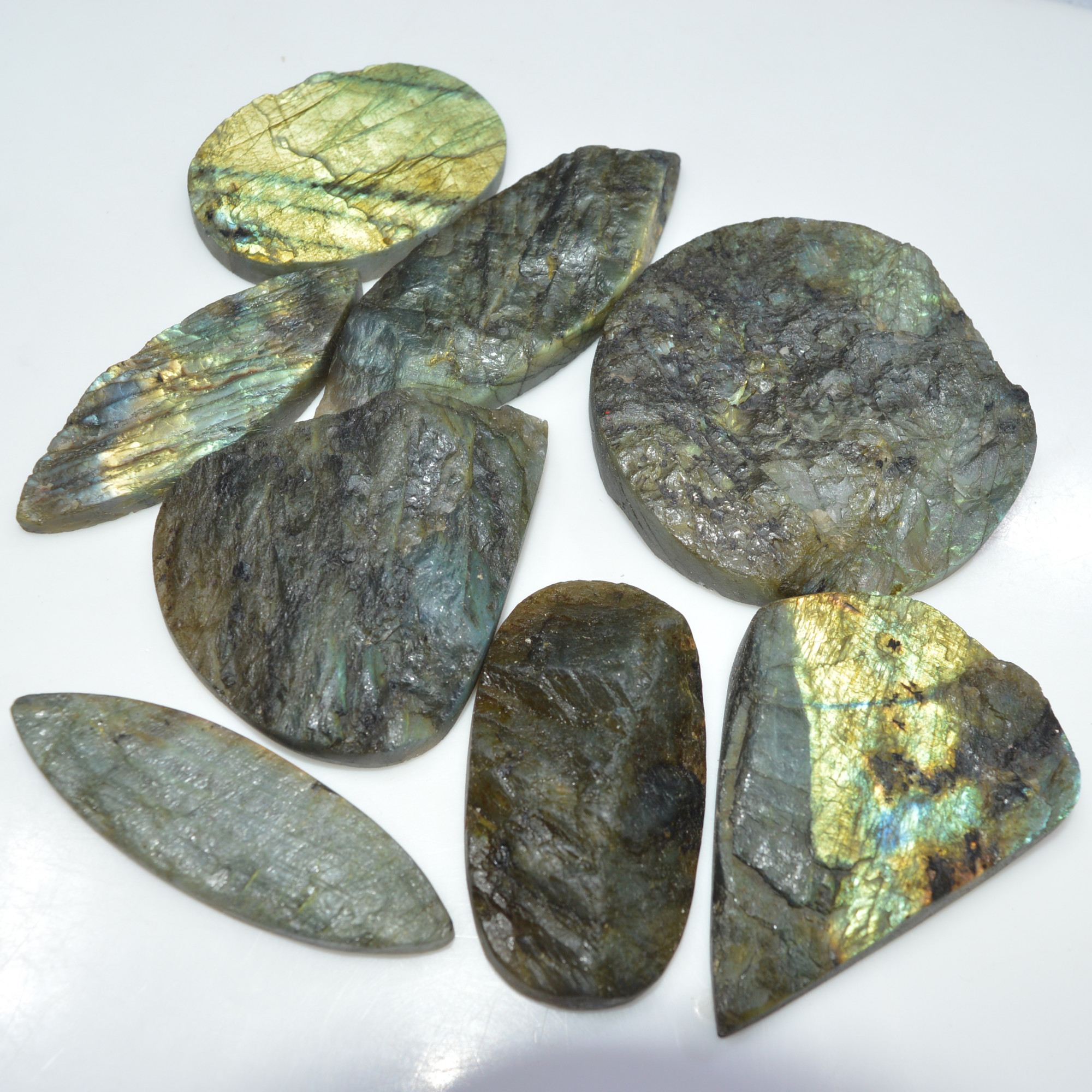 8 Pcs 1394 Cts Natural Labradorite Druzy Loose Gemstone Lot Craft Supplies For Silver Jewelry Making For Women 60x60 49x35mm 17065
