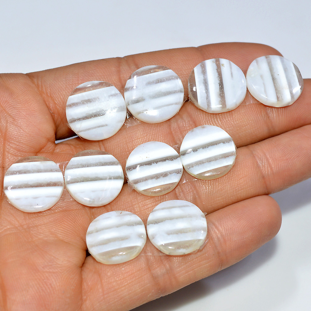 5 Pairs 94 Cts Natural White Agate Cabochon Gemstone Pair Lot Dangle Drop Silver Earrings Making Pairs For Women 15x15 15x15mm 17079