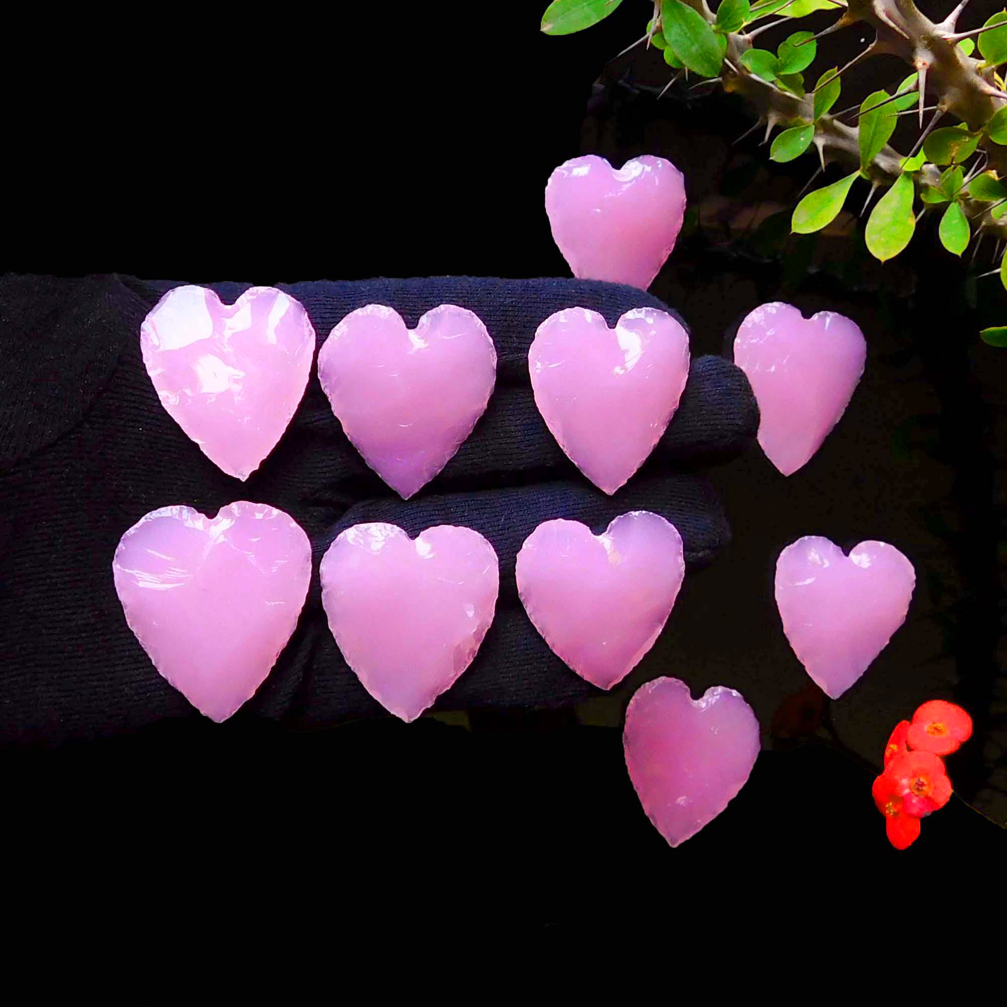 Rose Quartz Heart Carving