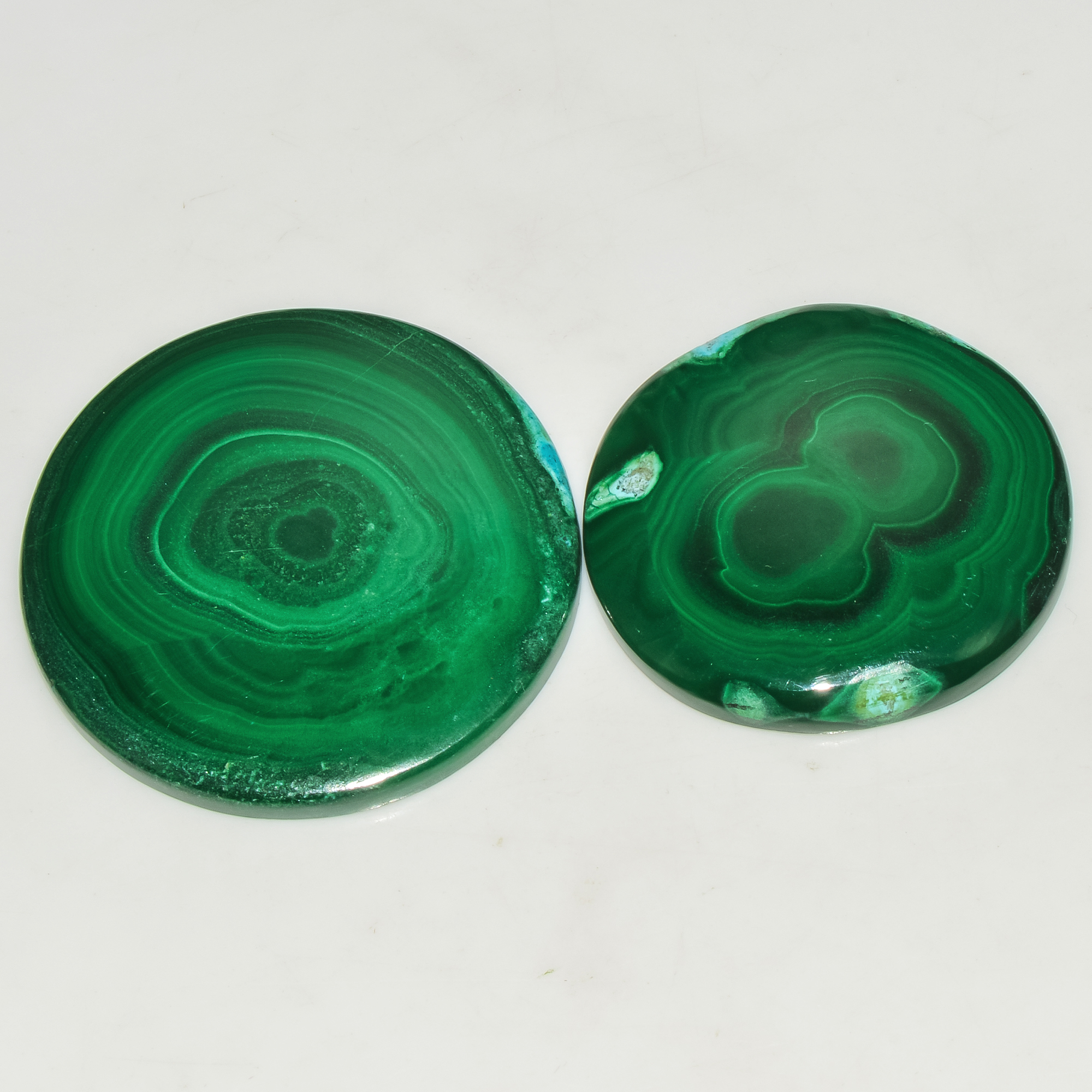 2Pcs 252Cts Natural Green Malachite Cabochon Lot Gemstone Healing Crystals Mix Shapes and Sizes 45x45 38x38mm 18060