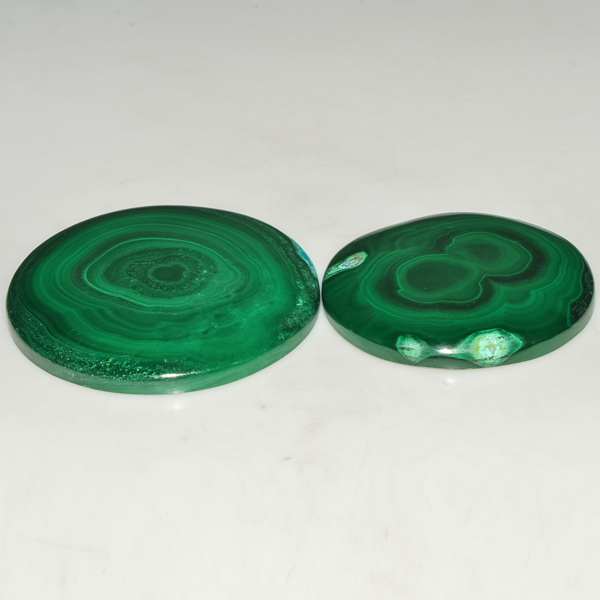 2Pcs 252Cts Natural Green Malachite Cabochon Lot Gemstone Healing Crystals Mix Shapes and Sizes 45x45 38x38mm 18060
