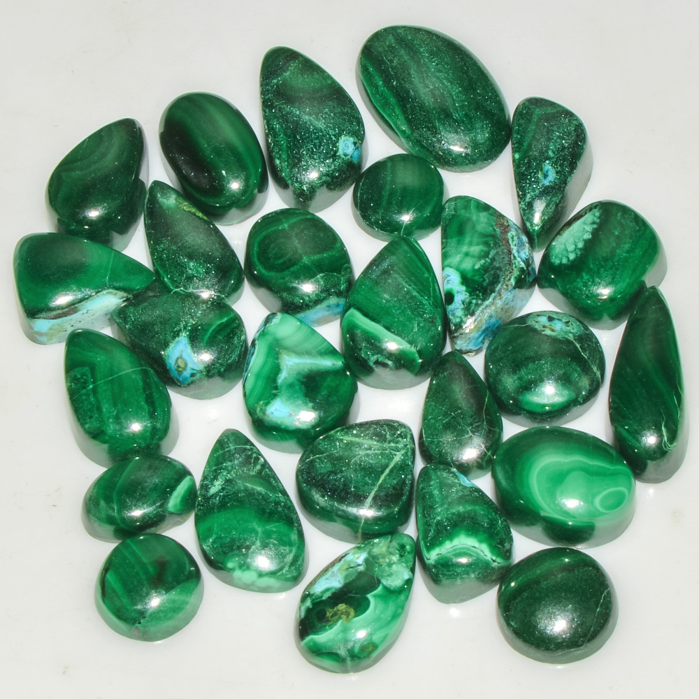 Image of 26 Pcs 108 Cts Malachite Gemstone Lot Natural Crystal For Healing and Reiki 15x9 5x5mm #18104