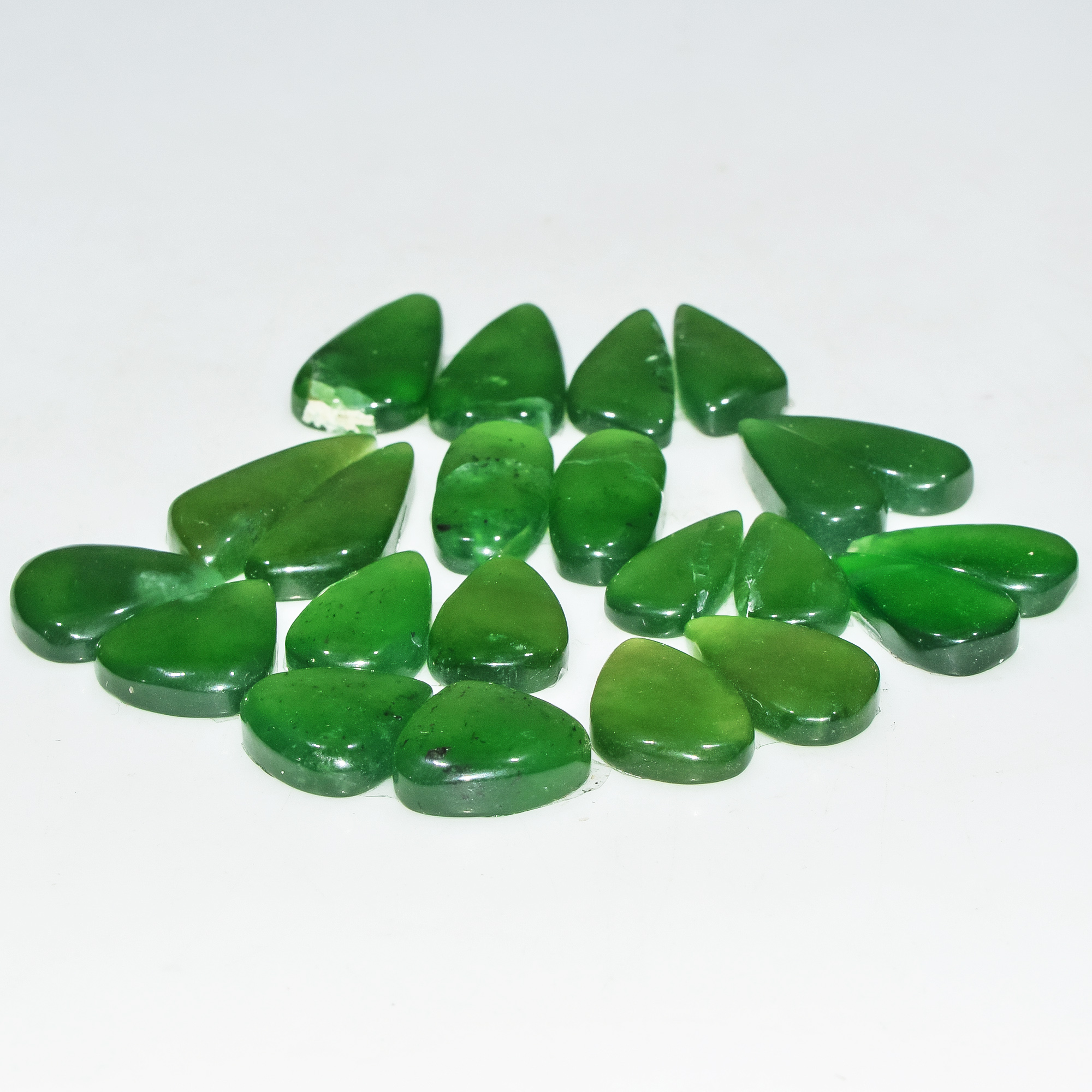 11 Pairs 136 Cts Natural Green Serpentine Loose Cabochon Gemstone Lot 20x10 12x12mm 18236
