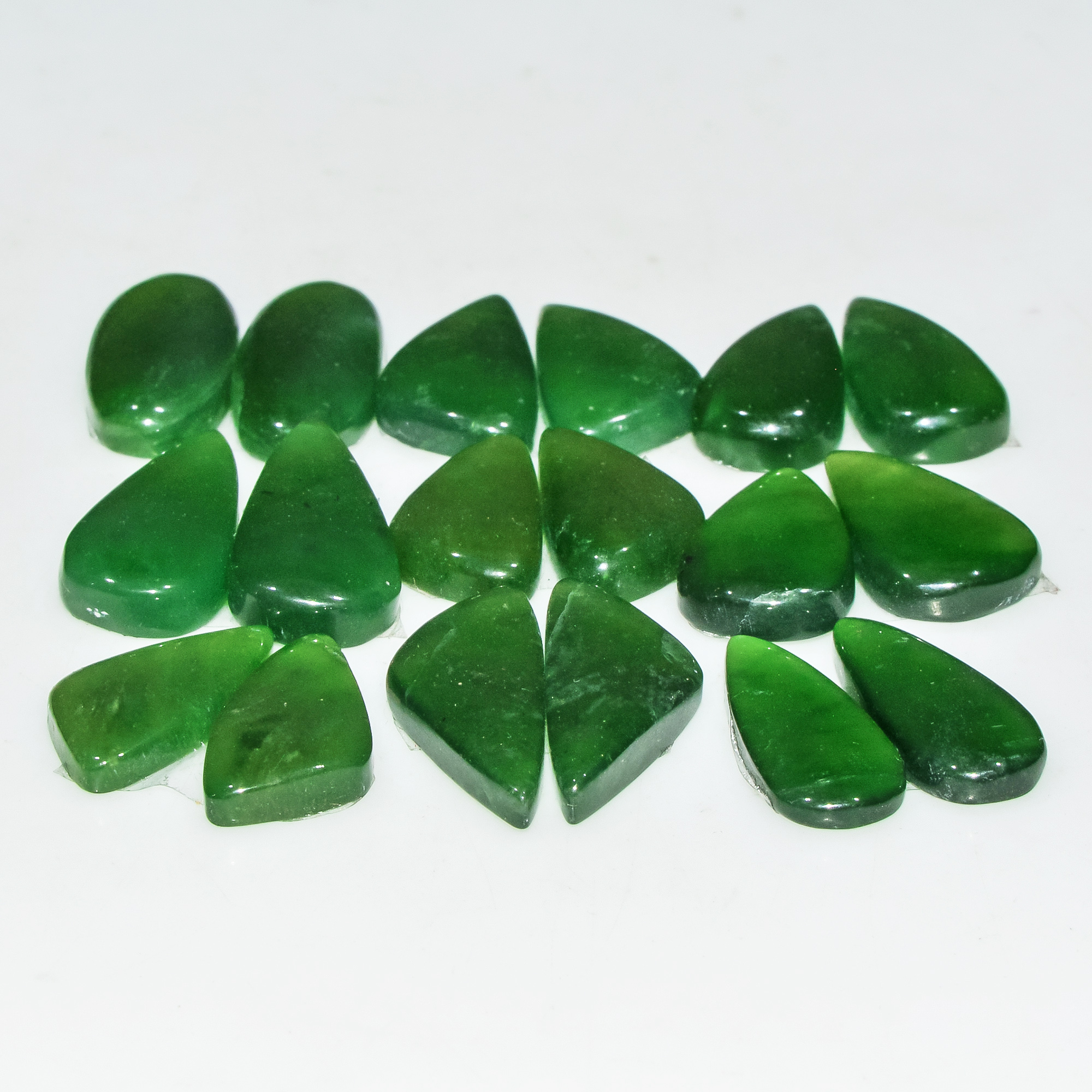 9 Pairs 118 Cts Natural Green Serpentine Loose Cabochon Gemstone Lot 22x8 16x9mm 18237